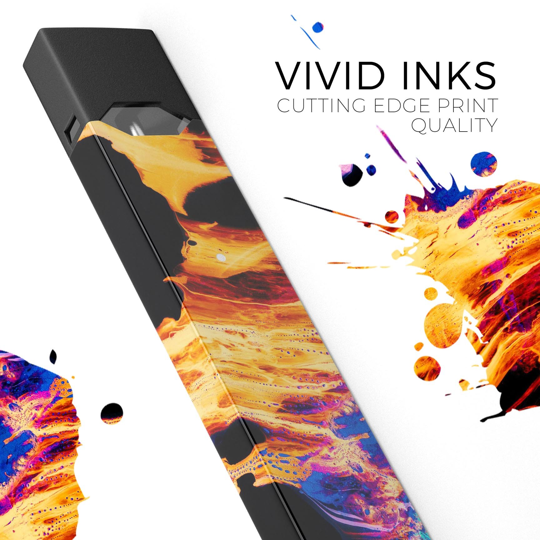 Liquid Abstract Paint V26 skin-wrap sticker designed for JUUL vaping device, showcasing vibrant abstract design and premium quality.