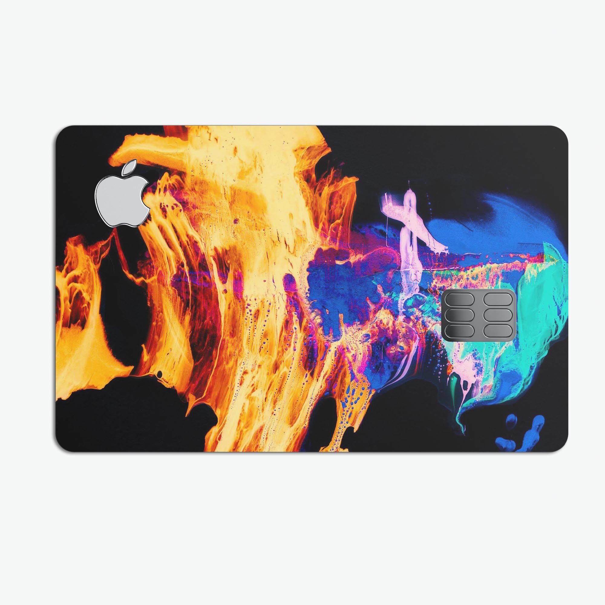 Liquid Abstract Paint V26 skin kit for Apple Card, showcasing premium vinyl design and finishes.