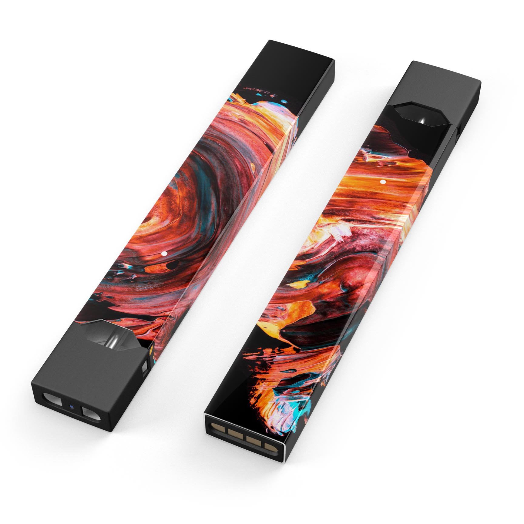 Liquid Abstract Paint V27 skin-wrap sticker designed for JUUL vaping device, showcasing vibrant colors and a sleek finish.