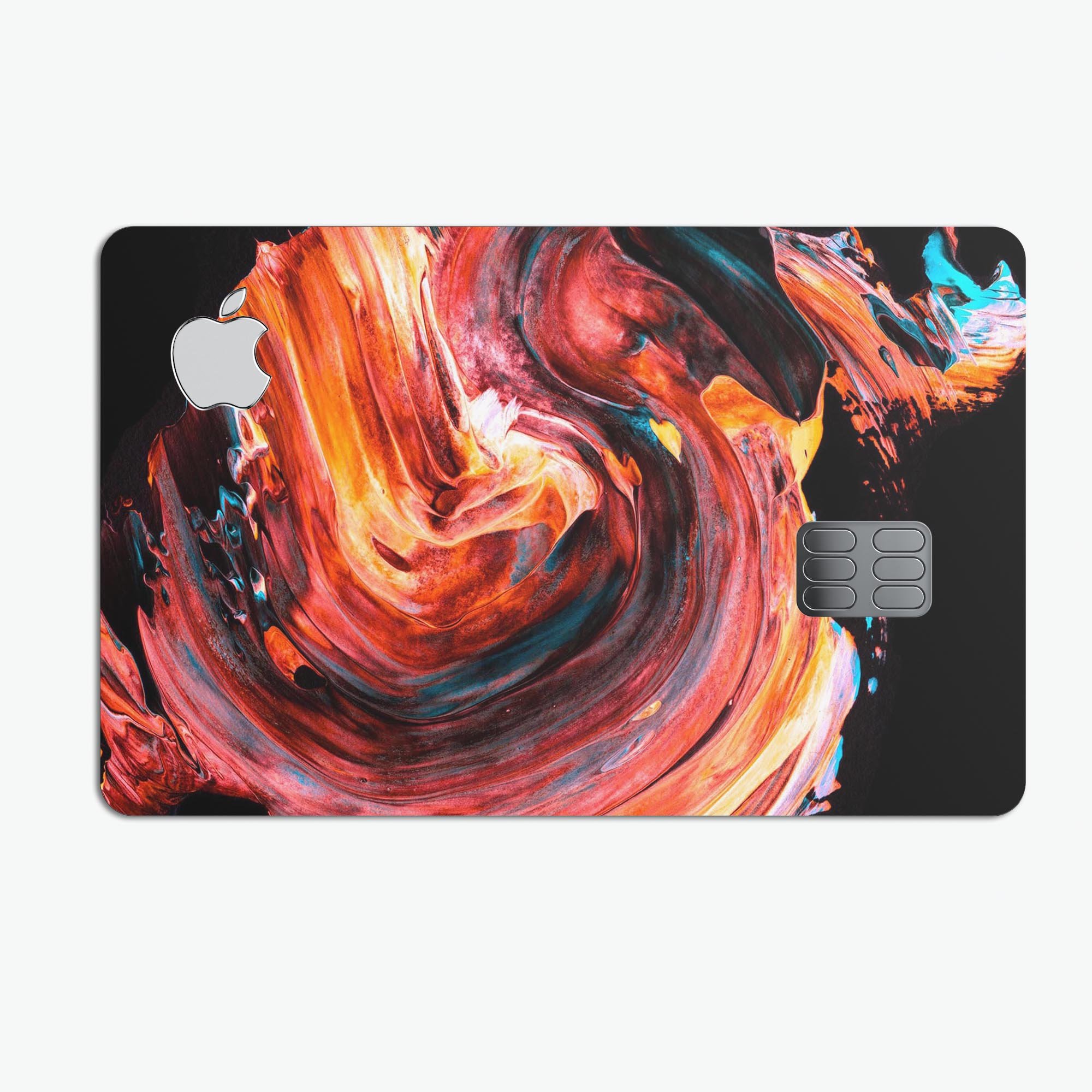 Liquid Abstract Paint V27 skin kit for Apple Card, showcasing premium vinyl material and stylish design options.