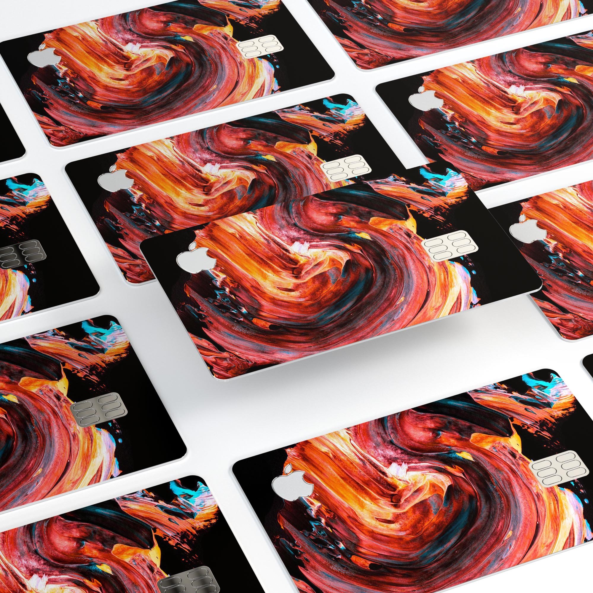 Liquid Abstract Paint V27 skin kit for Apple Card, showcasing premium vinyl material and stylish design options.