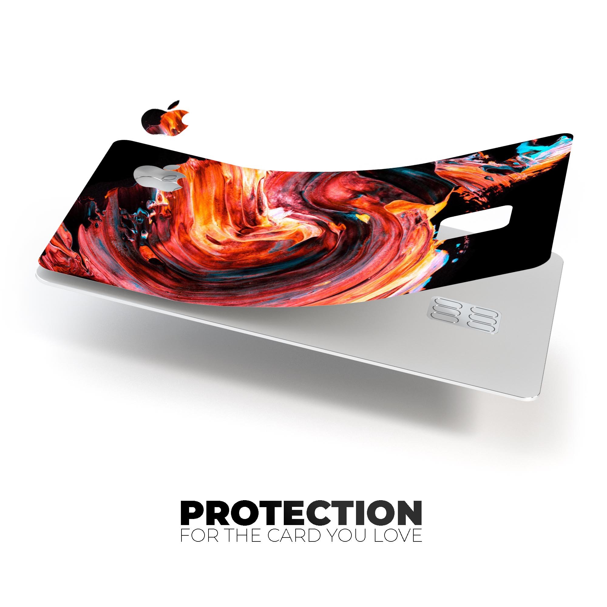 Liquid Abstract Paint V27 skin kit for Apple Card, showcasing premium vinyl material and stylish design options.