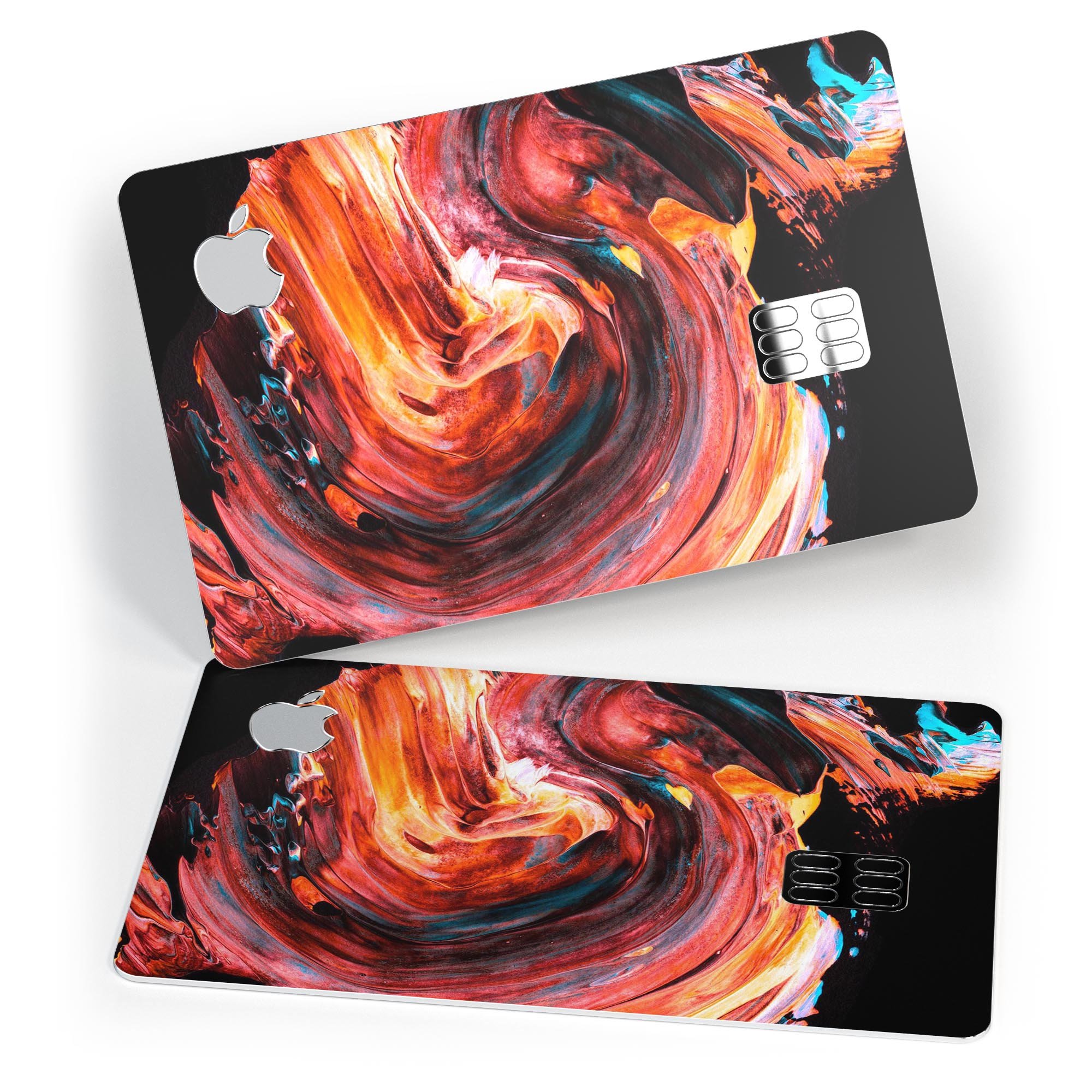 Liquid Abstract Paint V27 skin kit for Apple Card, showcasing premium vinyl material and stylish design options.