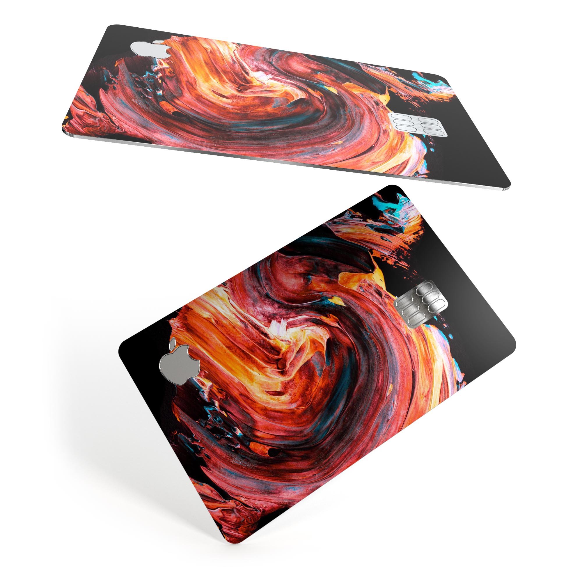 Liquid Abstract Paint V27 skin kit for Apple Card, showcasing premium vinyl material and stylish design options.