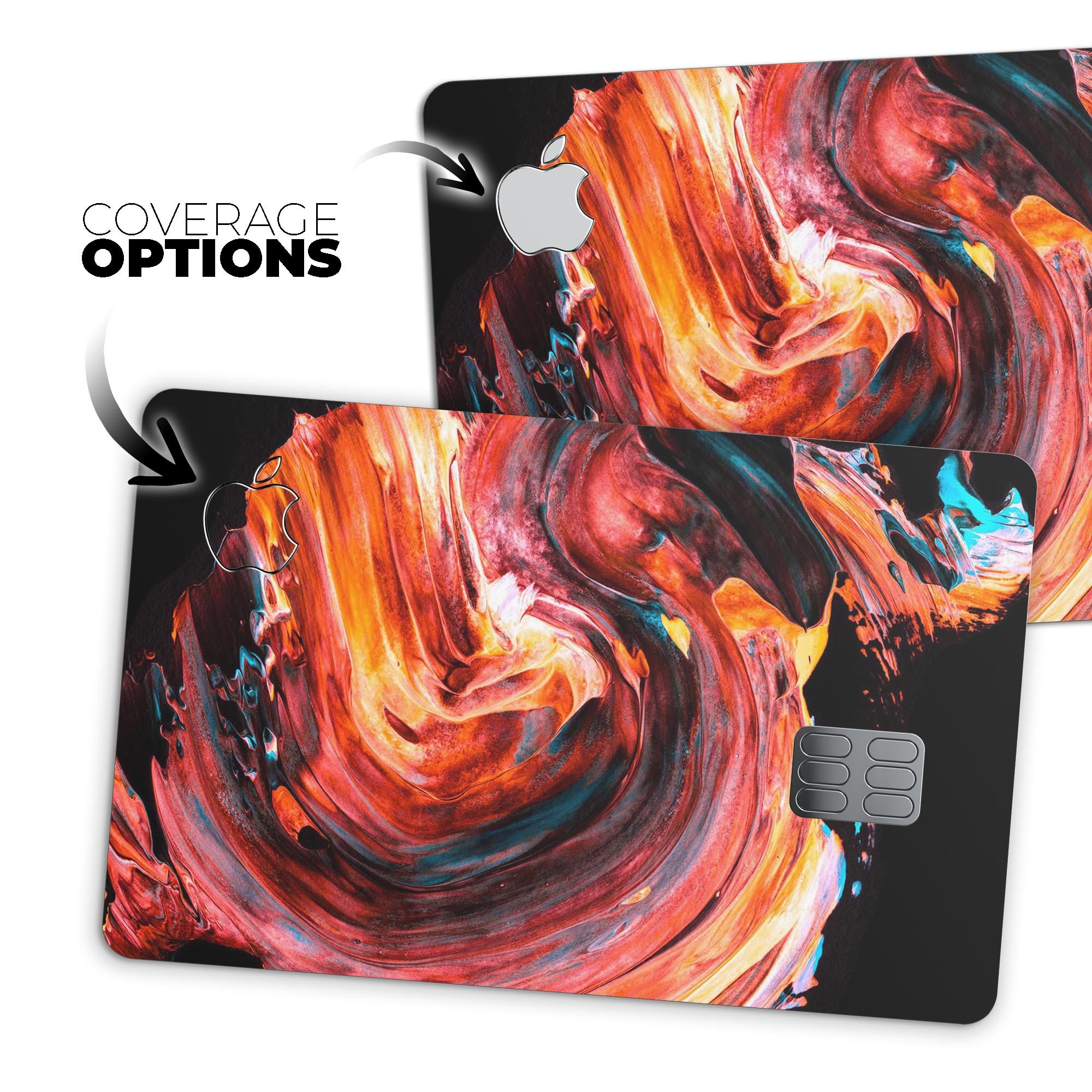 Liquid Abstract Paint V27 skin kit for Apple Card, showcasing premium vinyl material and stylish design options.