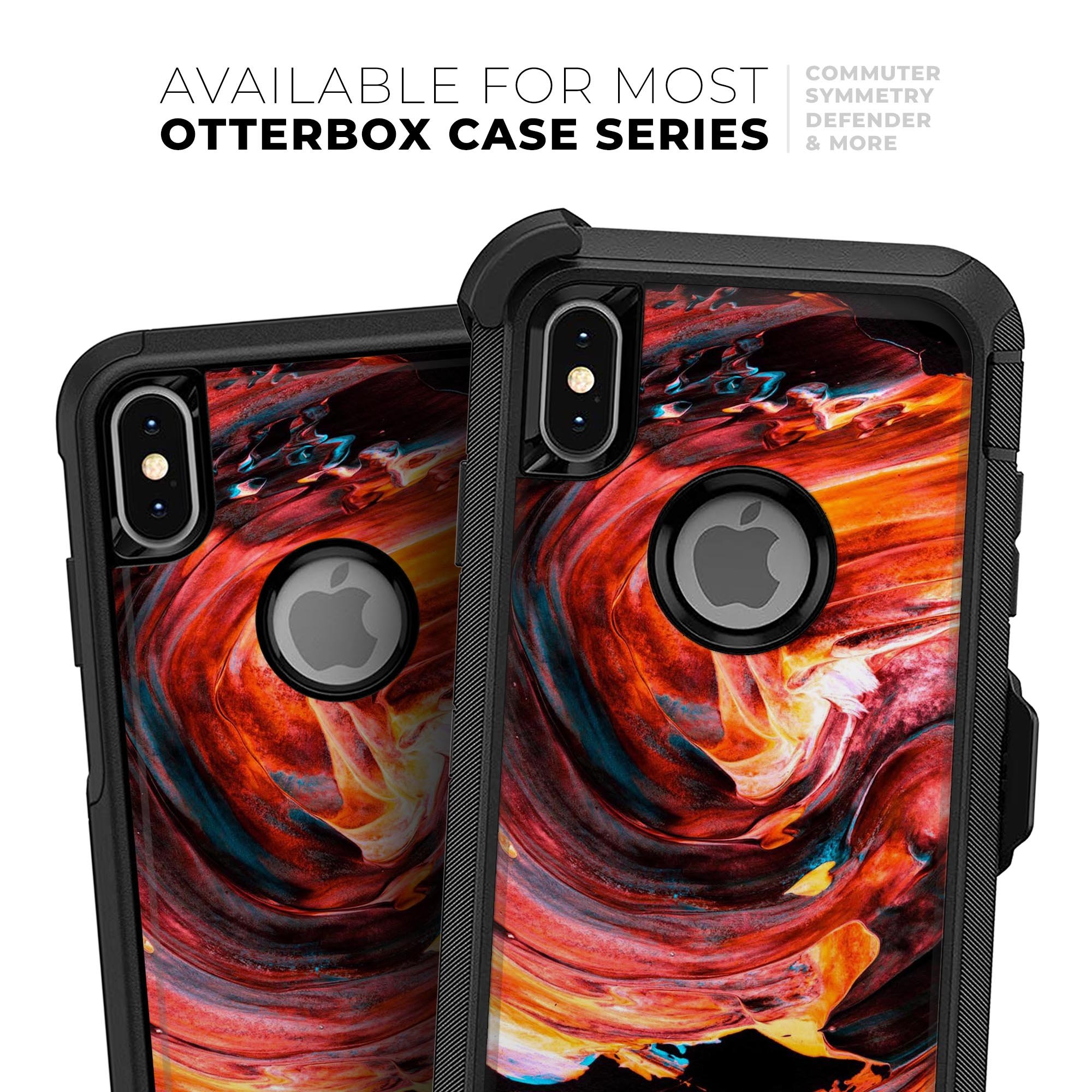Liquid Abstract Paint V27 Skin Kit for iPhone OtterBox cases featuring vibrant abstract design and premium 3M materials.