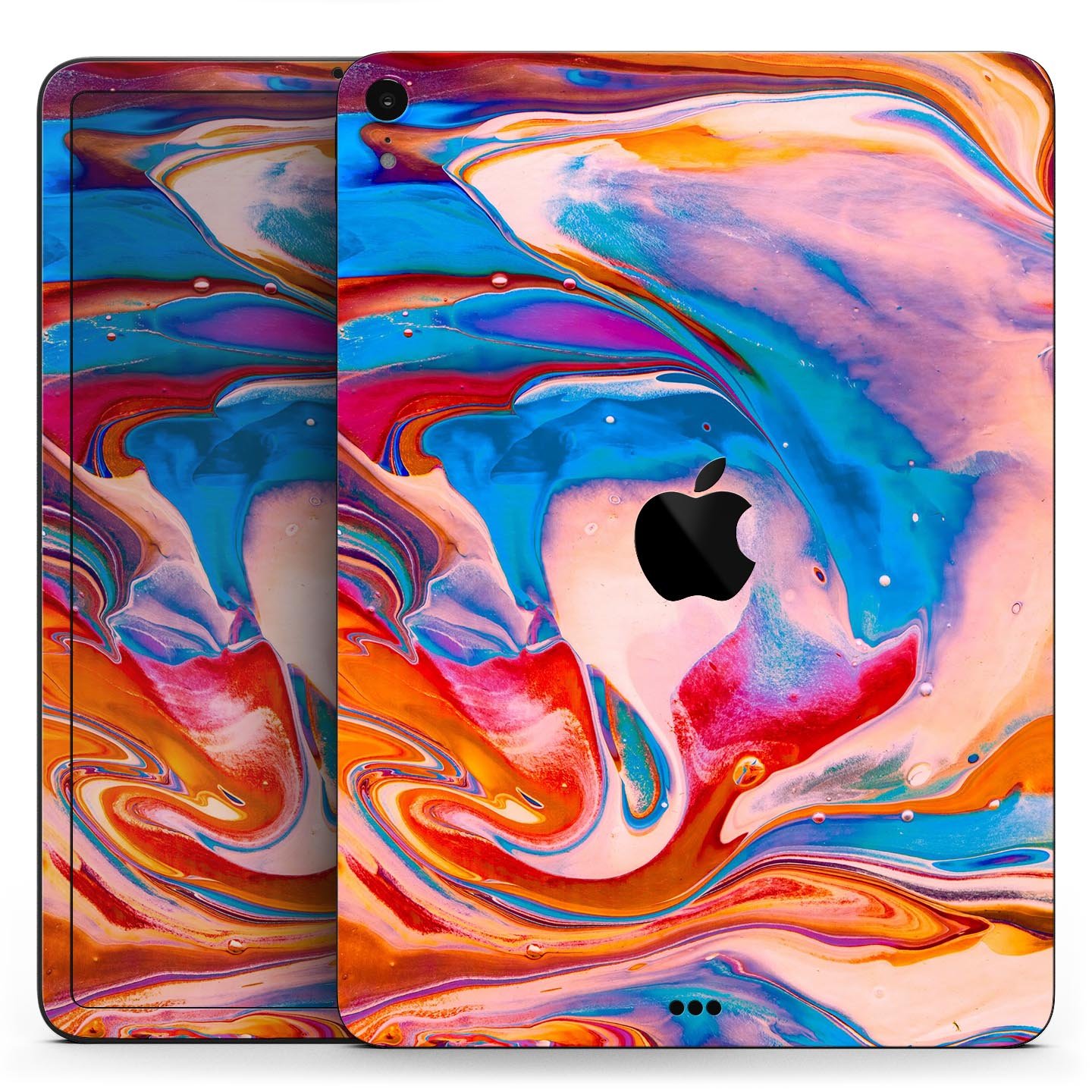 Liquid Abstract Paint V28 skin decal for Apple iPad, showcasing vibrant abstract design and premium 3M material.