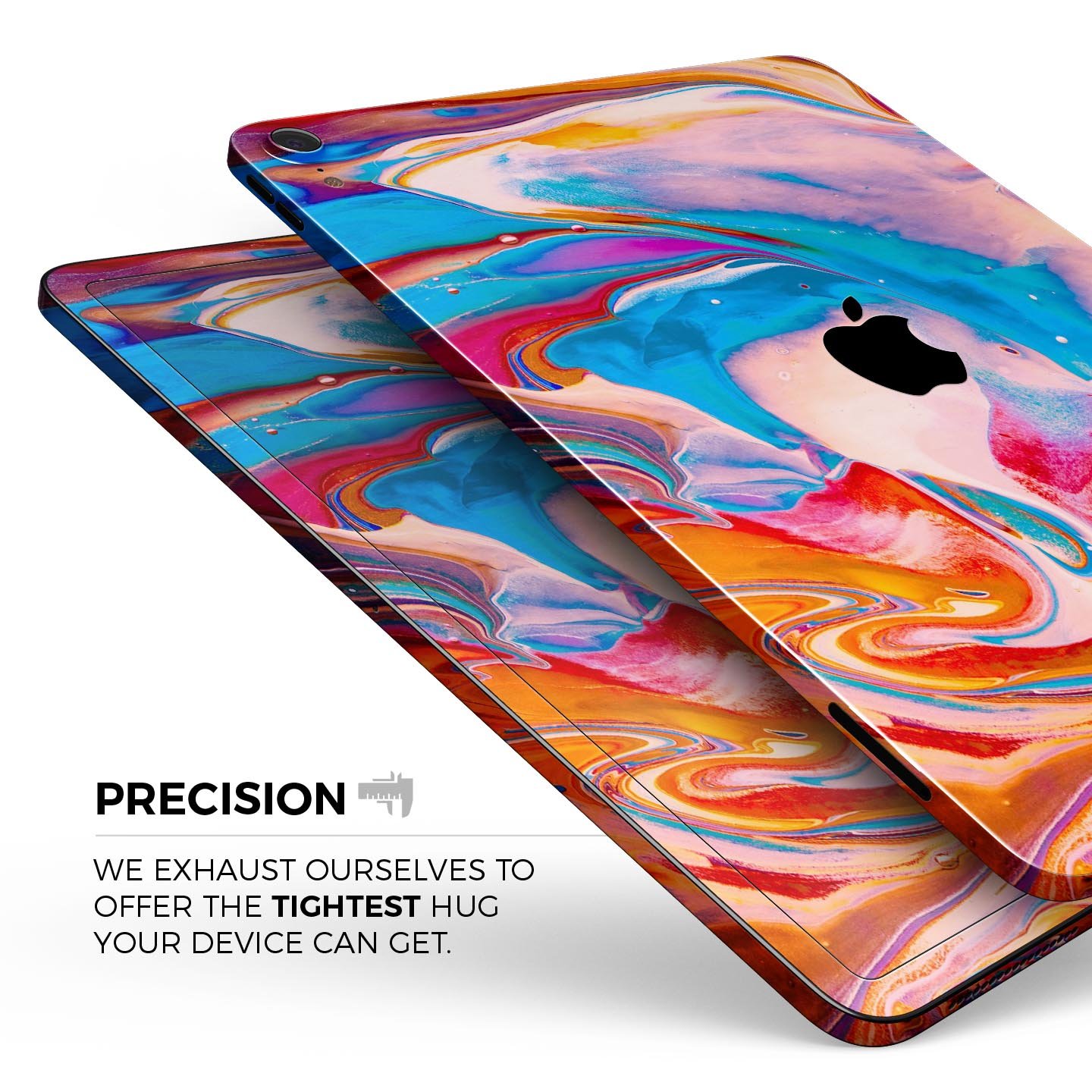 Liquid Abstract Paint V28 skin decal for Apple iPad, showcasing vibrant abstract design and premium 3M material.