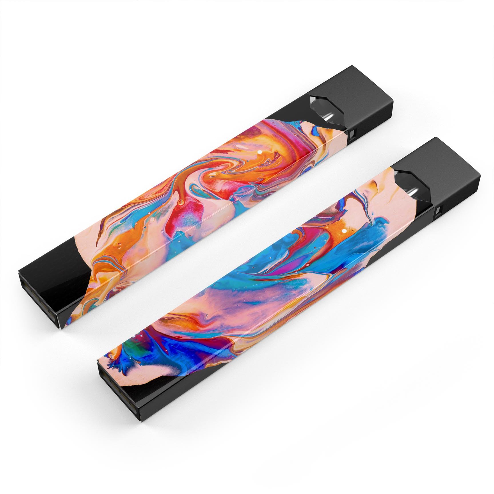 Liquid Abstract Paint V28 skin-wrap sticker designed for JUUL vaping device, showcasing vibrant abstract design and protective features.