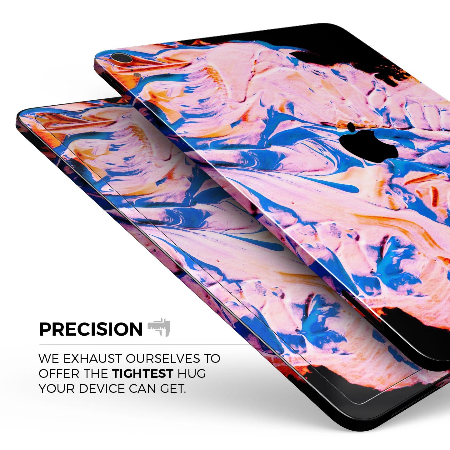 Liquid Abstract Paint V3 skin decal for Apple iPad Pro, showcasing vibrant colors and a sleek design for full body protection.