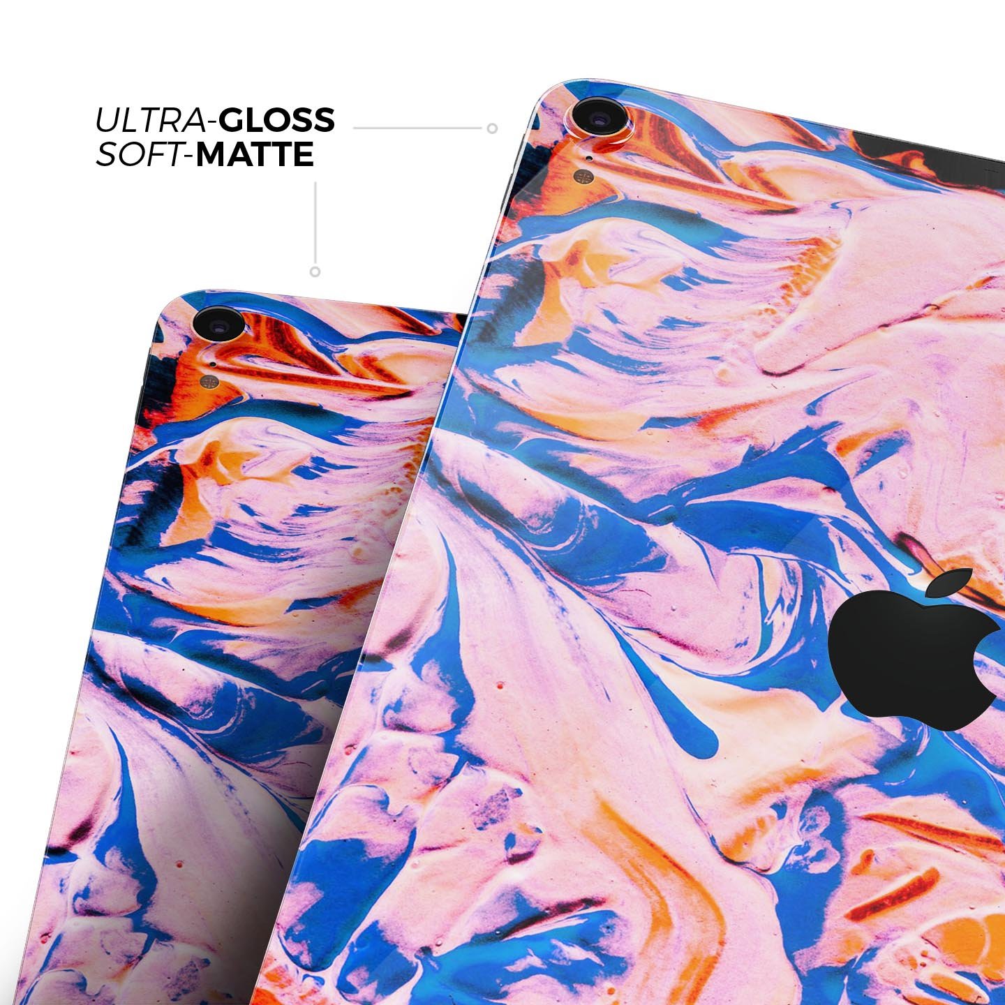Liquid Abstract Paint V3 skin decal for Apple iPad Pro, showcasing vibrant colors and a sleek design for full body protection.