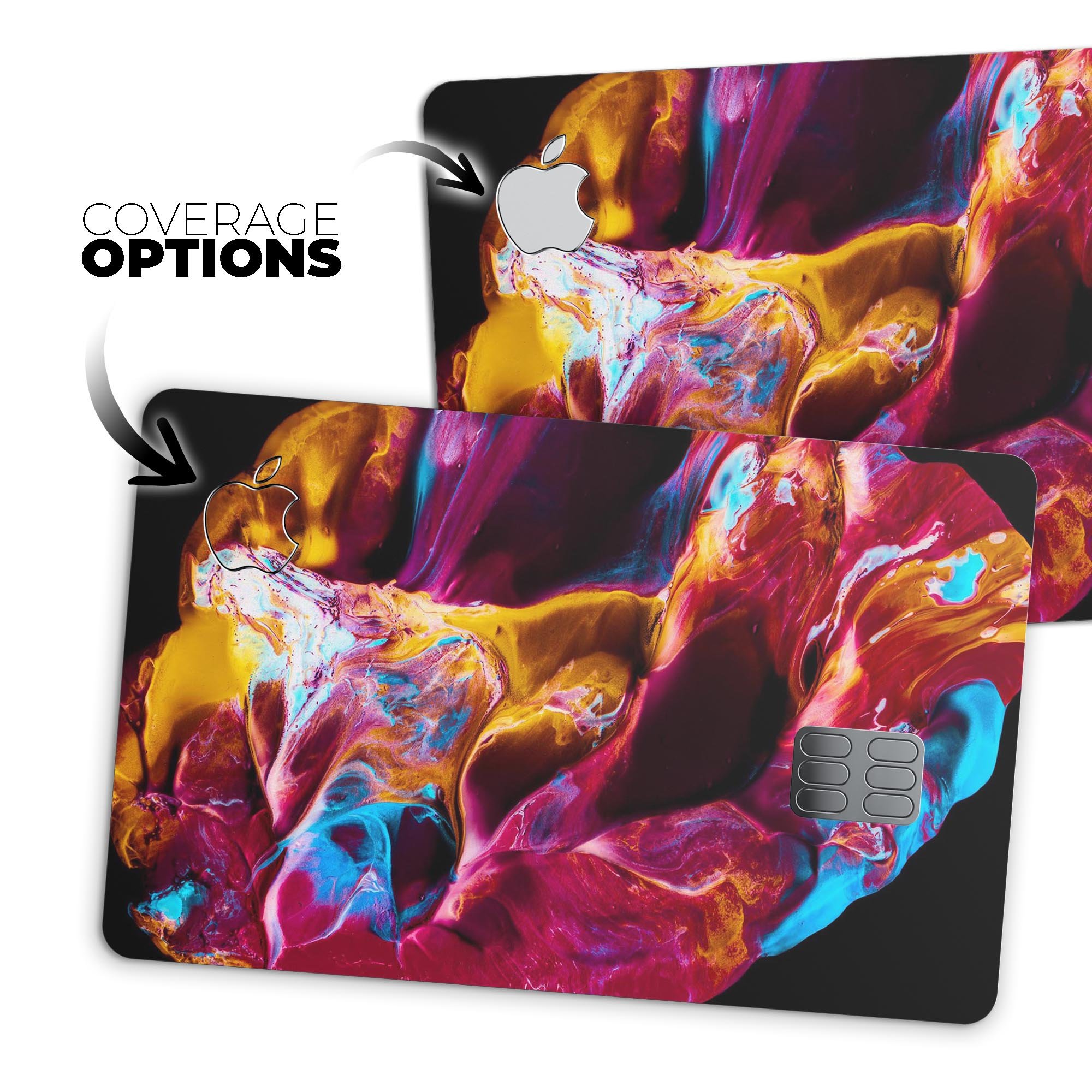 Liquid Abstract Paint V33 skin for Apple Card, showcasing premium vinyl design with ultra-gloss finish.
