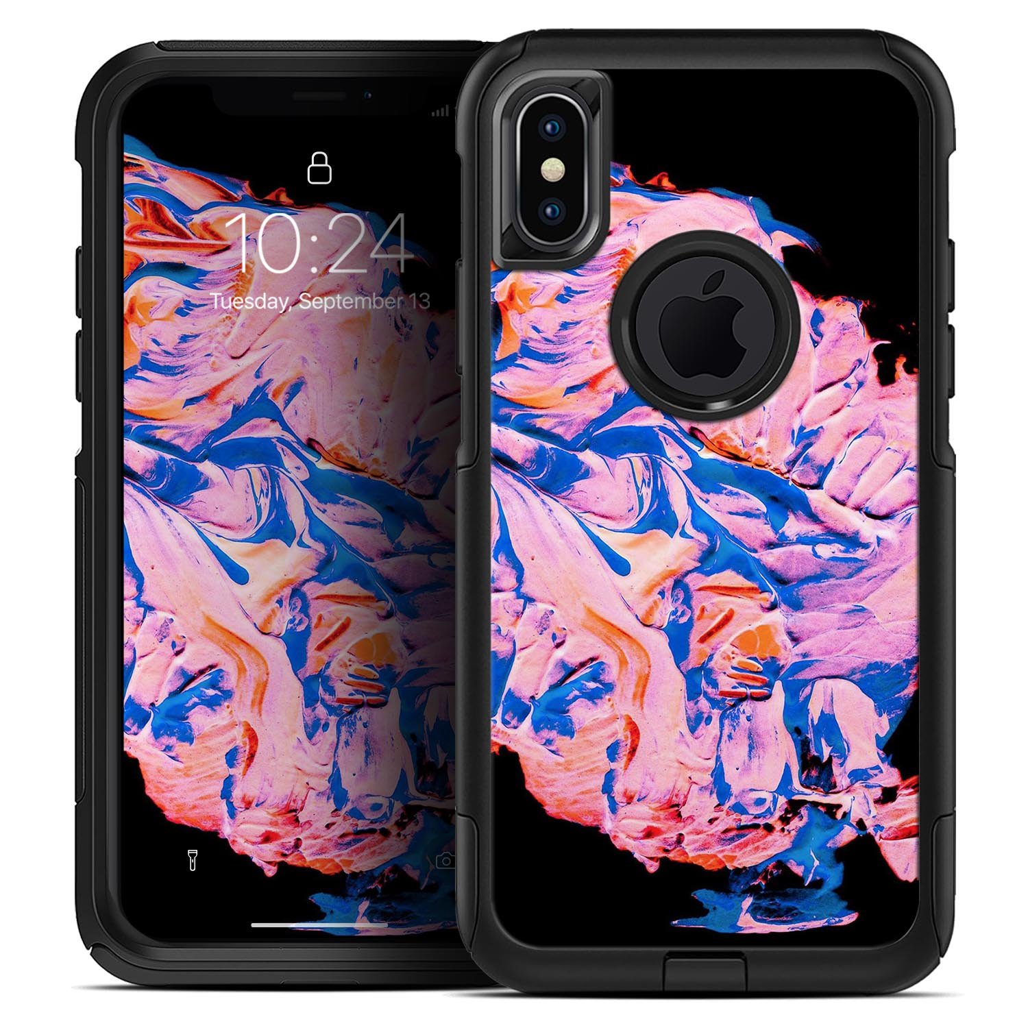 Liquid Abstract Paint V3 Skin Kit for iPhone OtterBox Cases featuring vibrant abstract design and premium materials.