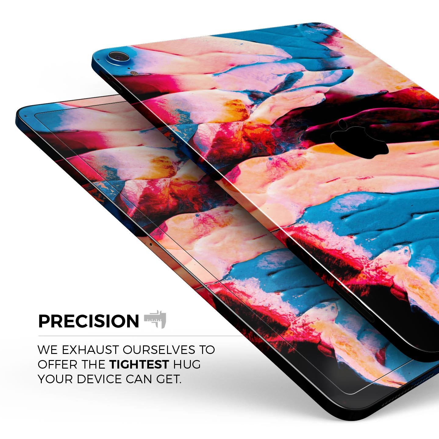 Liquid Abstract Paint V30 skin decal for Apple iPad, showcasing vibrant design and premium 3M material.