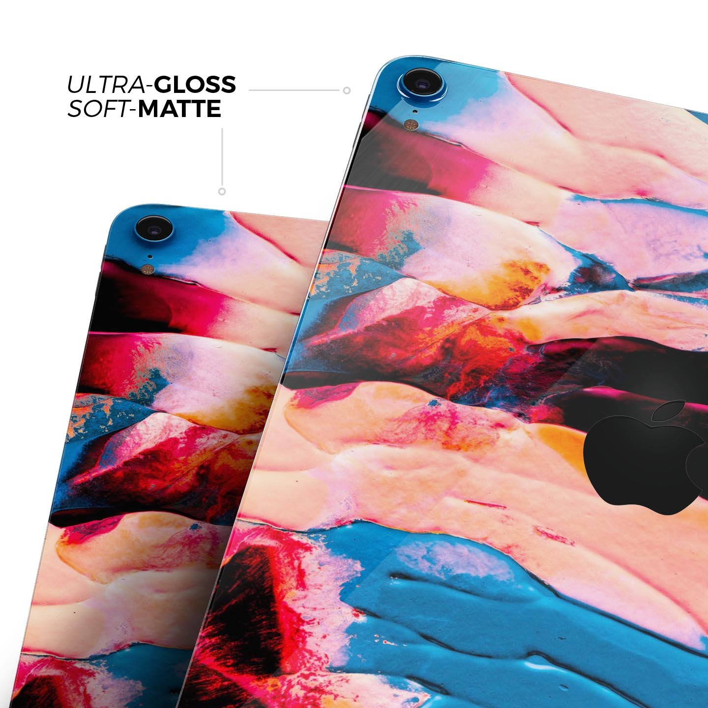 Liquid Abstract Paint V30 skin decal for Apple iPad, showcasing vibrant design and premium 3M material.