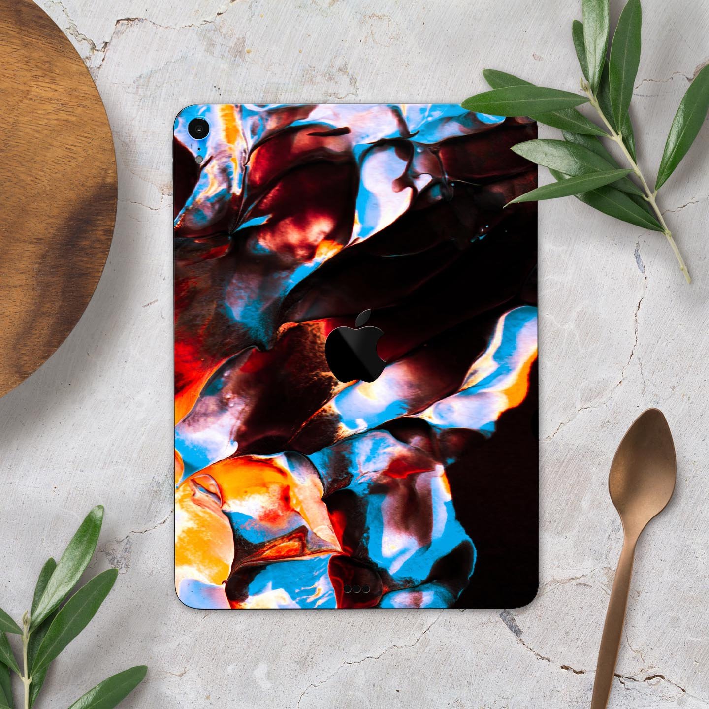 Liquid Abstract Paint V34 skin decal for Apple iPad, showcasing vibrant abstract design and premium 3M material.