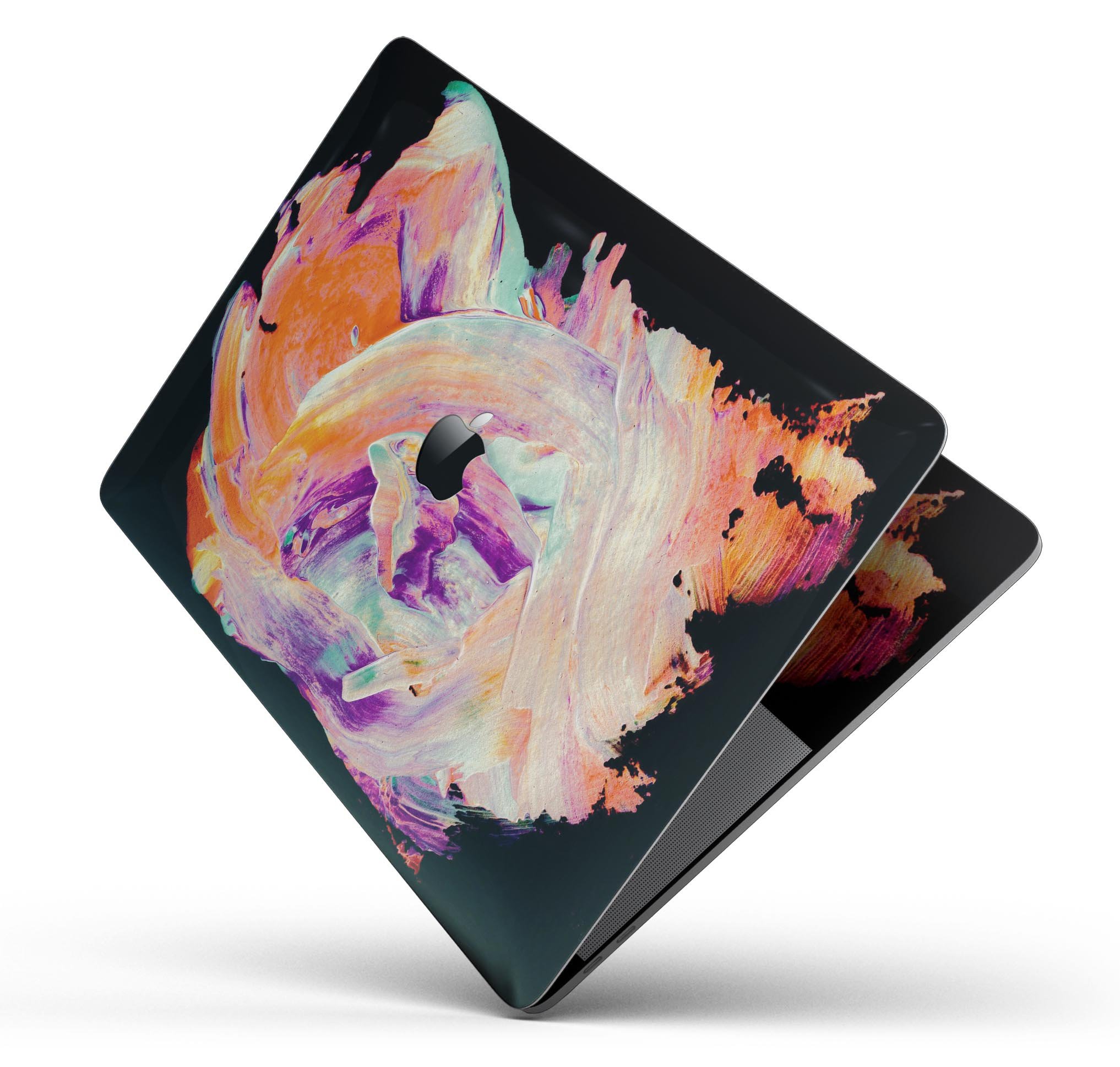 Liquid Abstract Paint V35 skin decal wrap kit for MacBook, showcasing vibrant colors and a sleek design.
