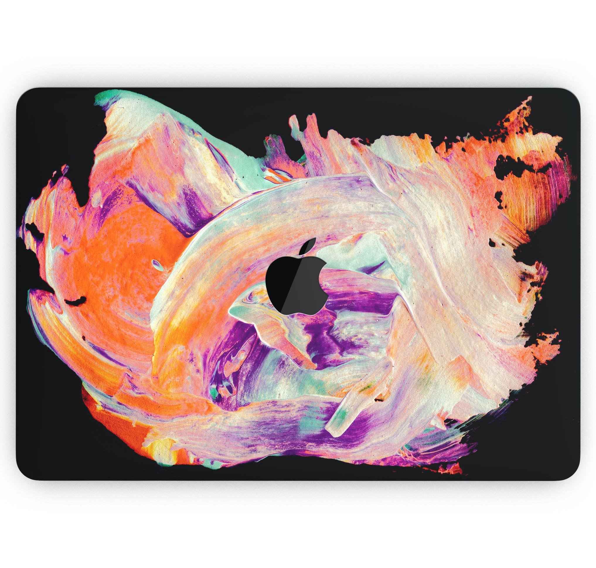 Liquid Abstract Paint V35 skin decal wrap kit for MacBook, showcasing vibrant colors and a sleek design.