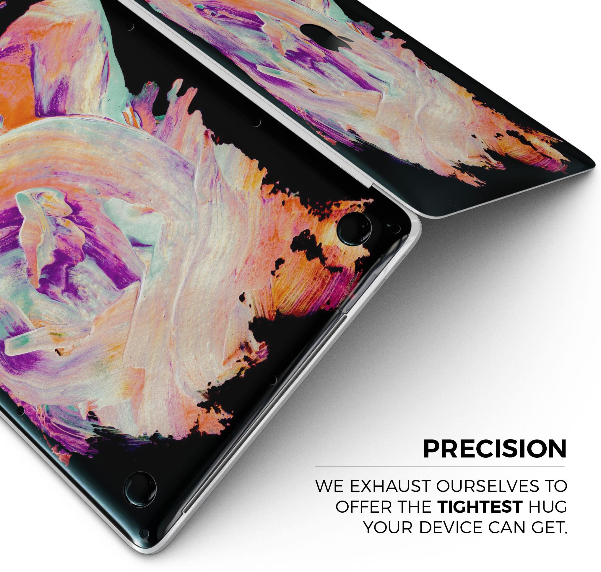 Liquid Abstract Paint V35 skin decal wrap kit for MacBook, showcasing vibrant colors and a sleek design.