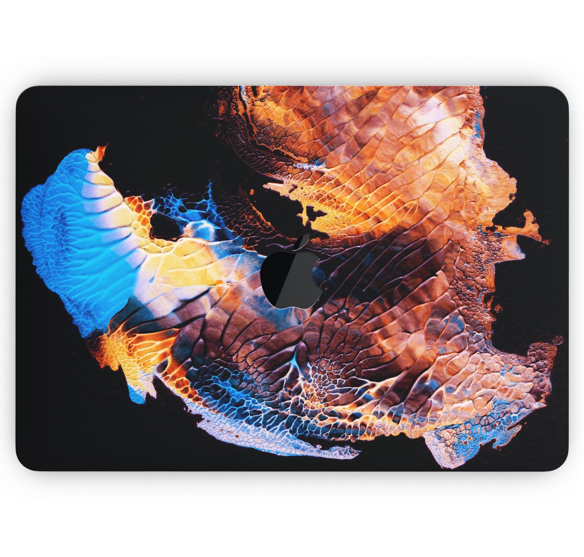 Liquid Abstract Paint V40 skin decal wrap kit for MacBook, showcasing vibrant colors and a sleek design.