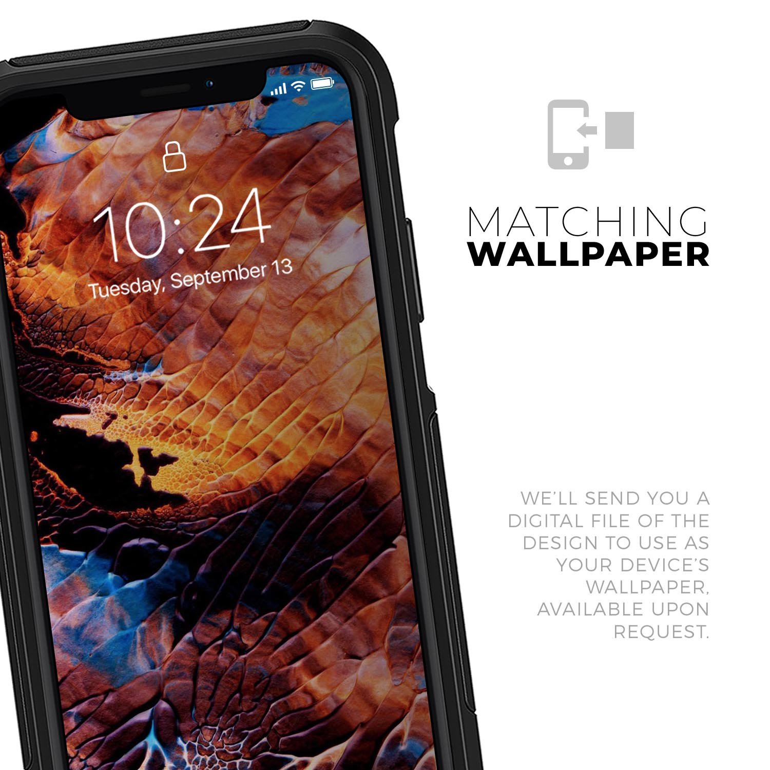 Liquid Abstract Paint V40 Skin Kit for iPhone OtterBox Cases featuring vibrant abstract design and premium 3M materials.