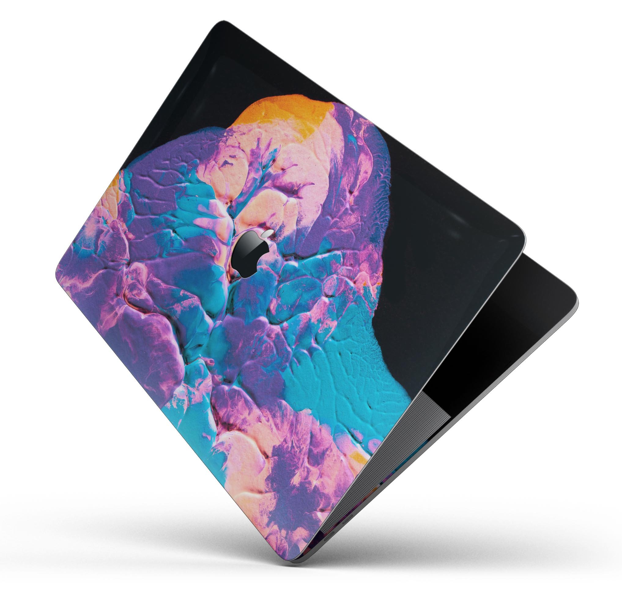 Liquid Abstract Paint V41 skin decal wrap kit for Apple MacBook, showcasing vibrant colors and a sleek design.