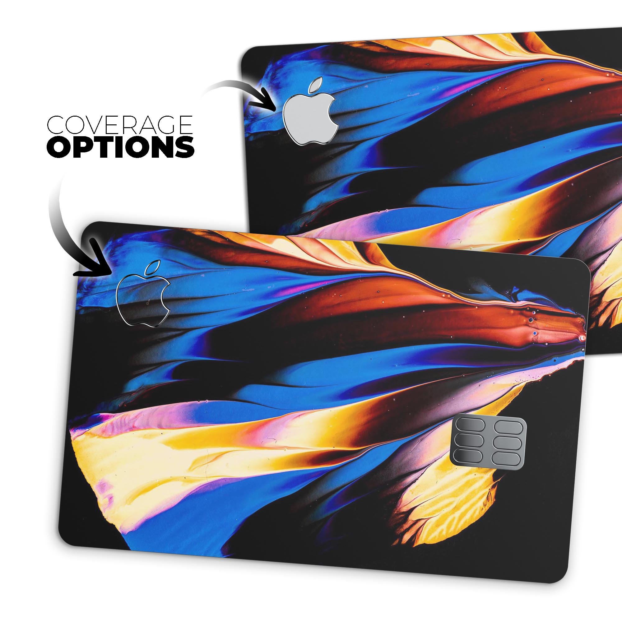 Liquid Abstract Paint V42 skin for Apple Card, showcasing premium vinyl design with ultra-gloss finish.