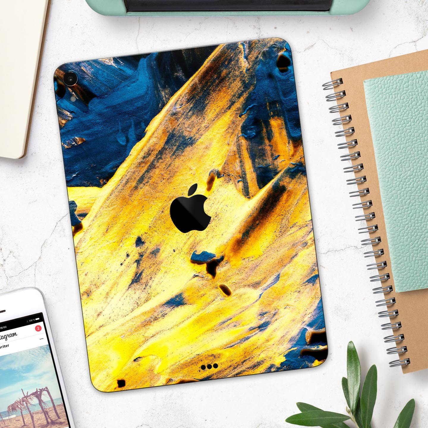 Liquid Abstract Paint V43 skin decal for Apple iPad, showcasing vibrant abstract design and premium 3M material.