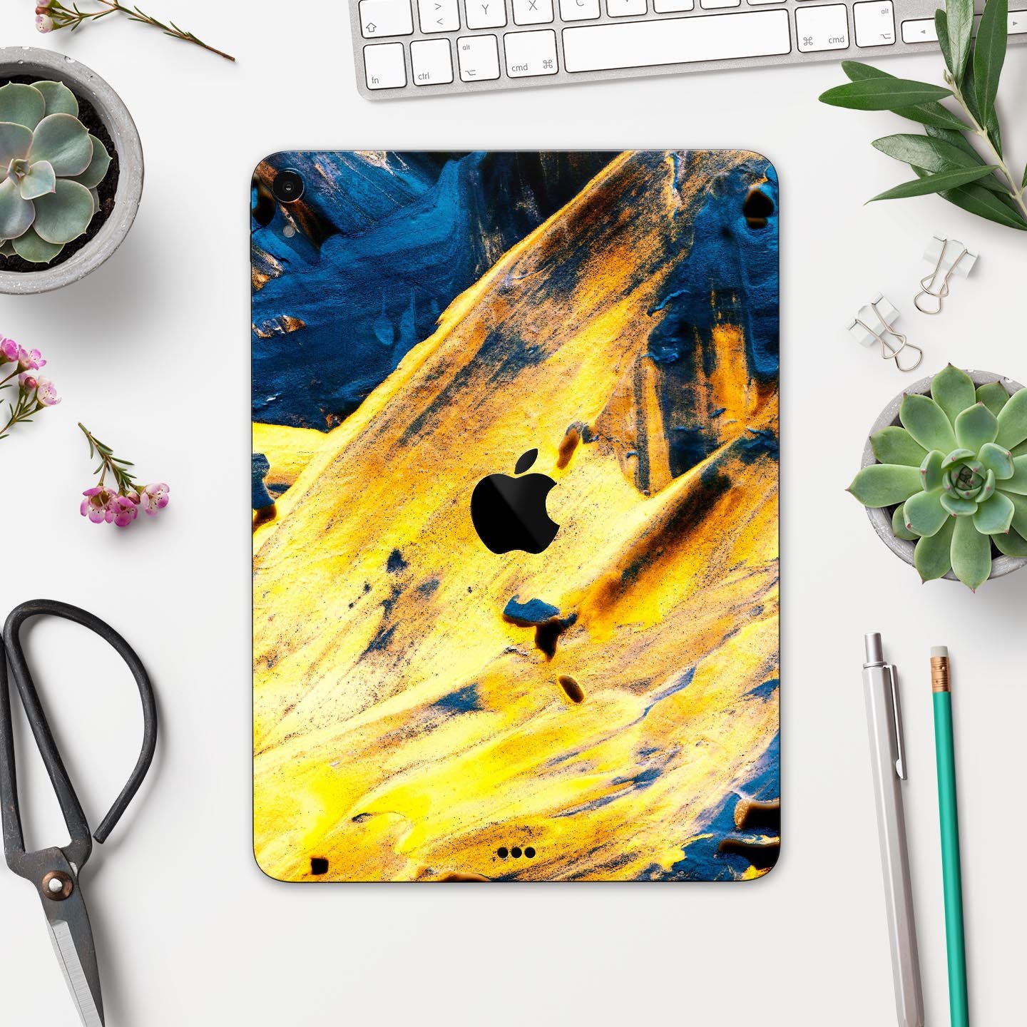Liquid Abstract Paint V43 skin decal for Apple iPad, showcasing vibrant abstract design and premium 3M material.