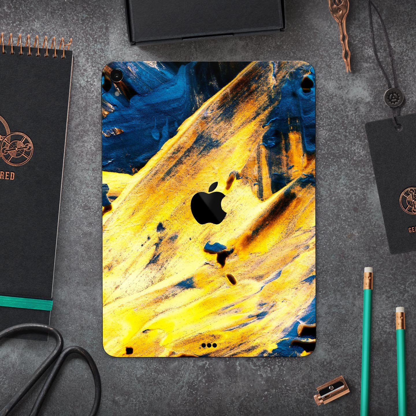 Liquid Abstract Paint V43 skin decal for Apple iPad, showcasing vibrant abstract design and premium 3M material.