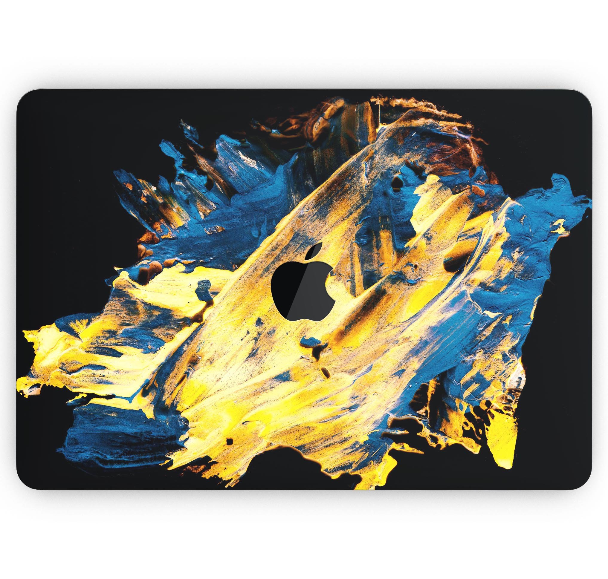 Liquid Abstract Paint V43 skin decal wrap kit for Apple MacBook, showcasing vibrant colors and a sleek design.