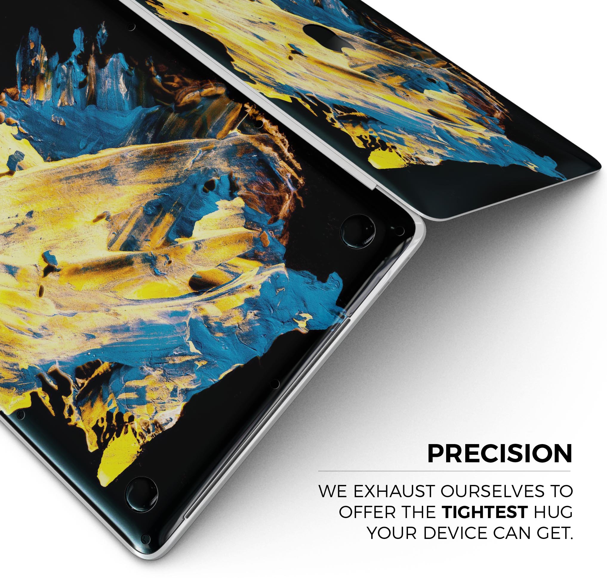 Liquid Abstract Paint V43 skin decal wrap kit for Apple MacBook, showcasing vibrant colors and a sleek design.
