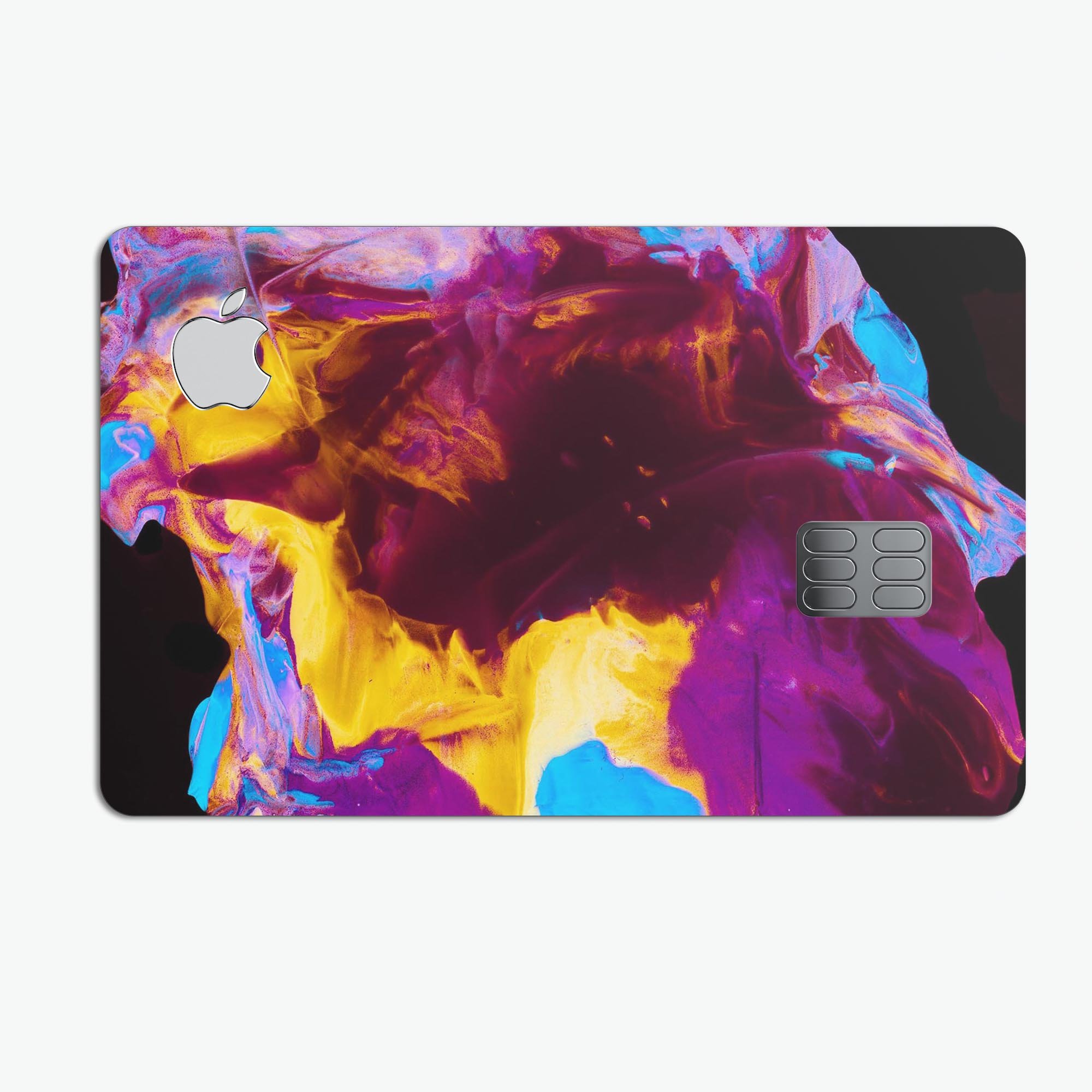 Liquid Abstract Paint V45 skin kit for Apple Card, showcasing premium vinyl design and finishes.