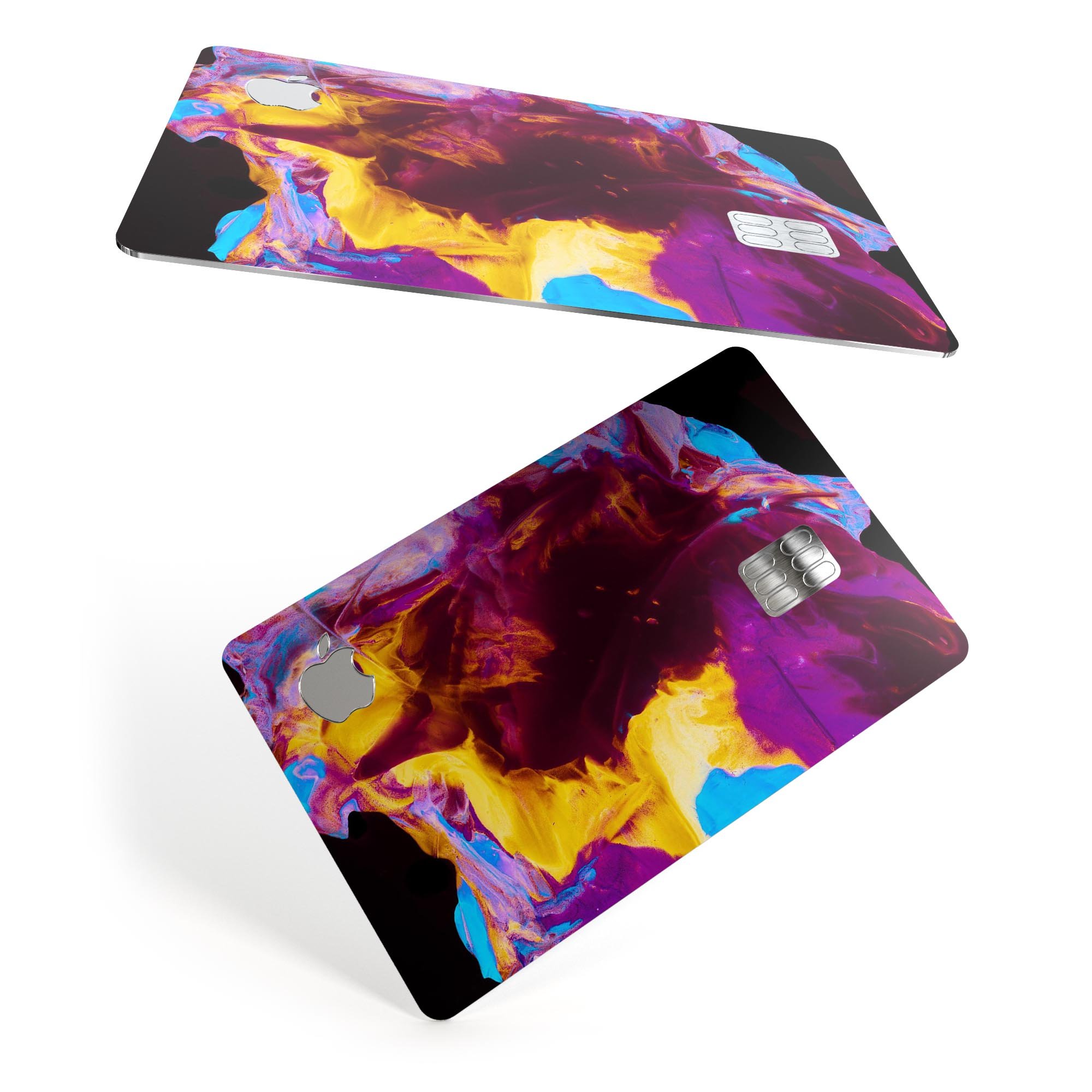 Liquid Abstract Paint V45 skin kit for Apple Card, showcasing premium vinyl design and finishes.