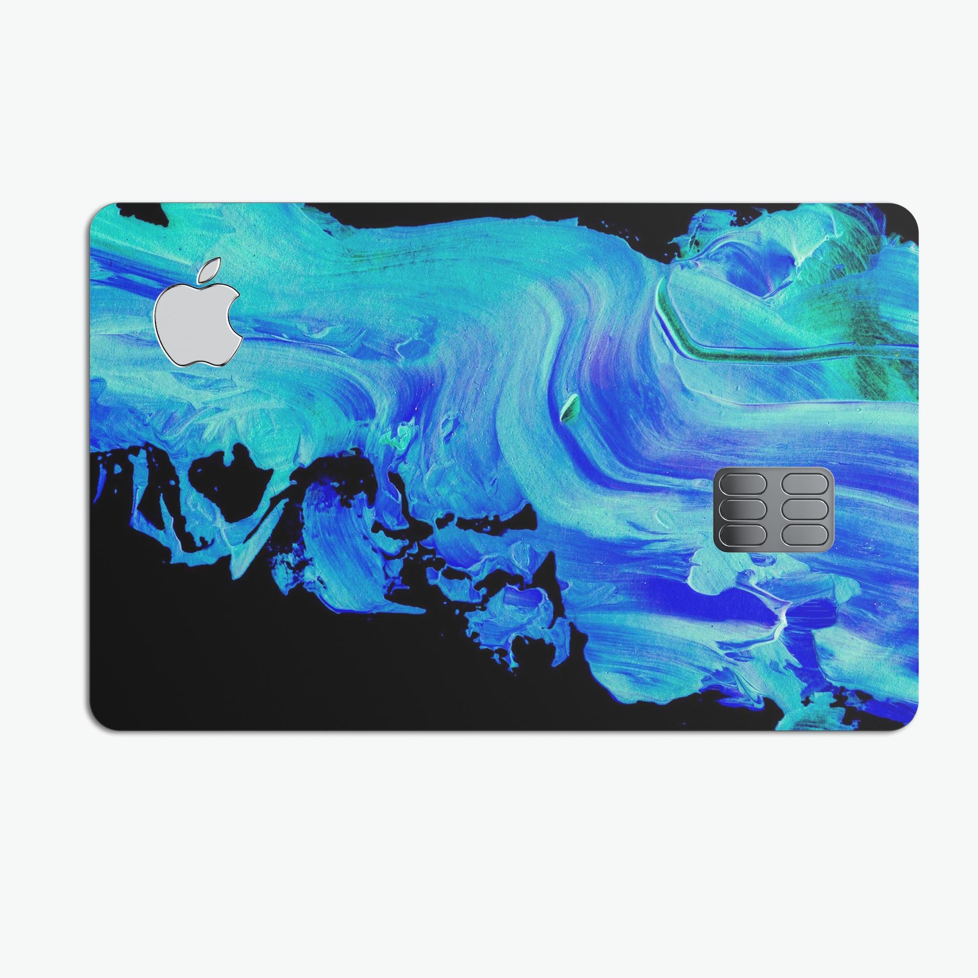 Liquid Abstract Paint V46 skin for Apple Card, showcasing premium vinyl design with glossy and matte finish options.