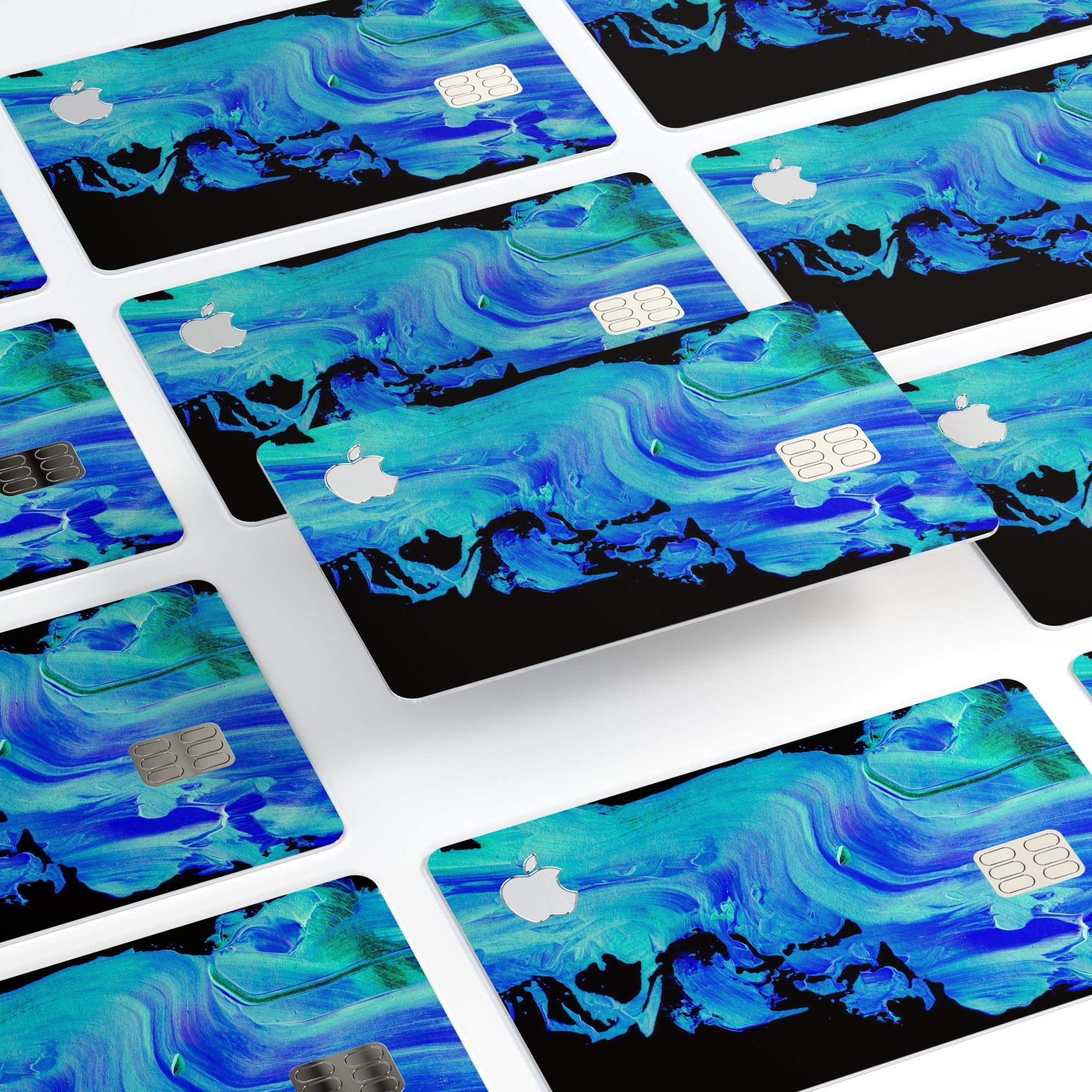 Liquid Abstract Paint V46 skin for Apple Card, showcasing premium vinyl design with glossy and matte finish options.