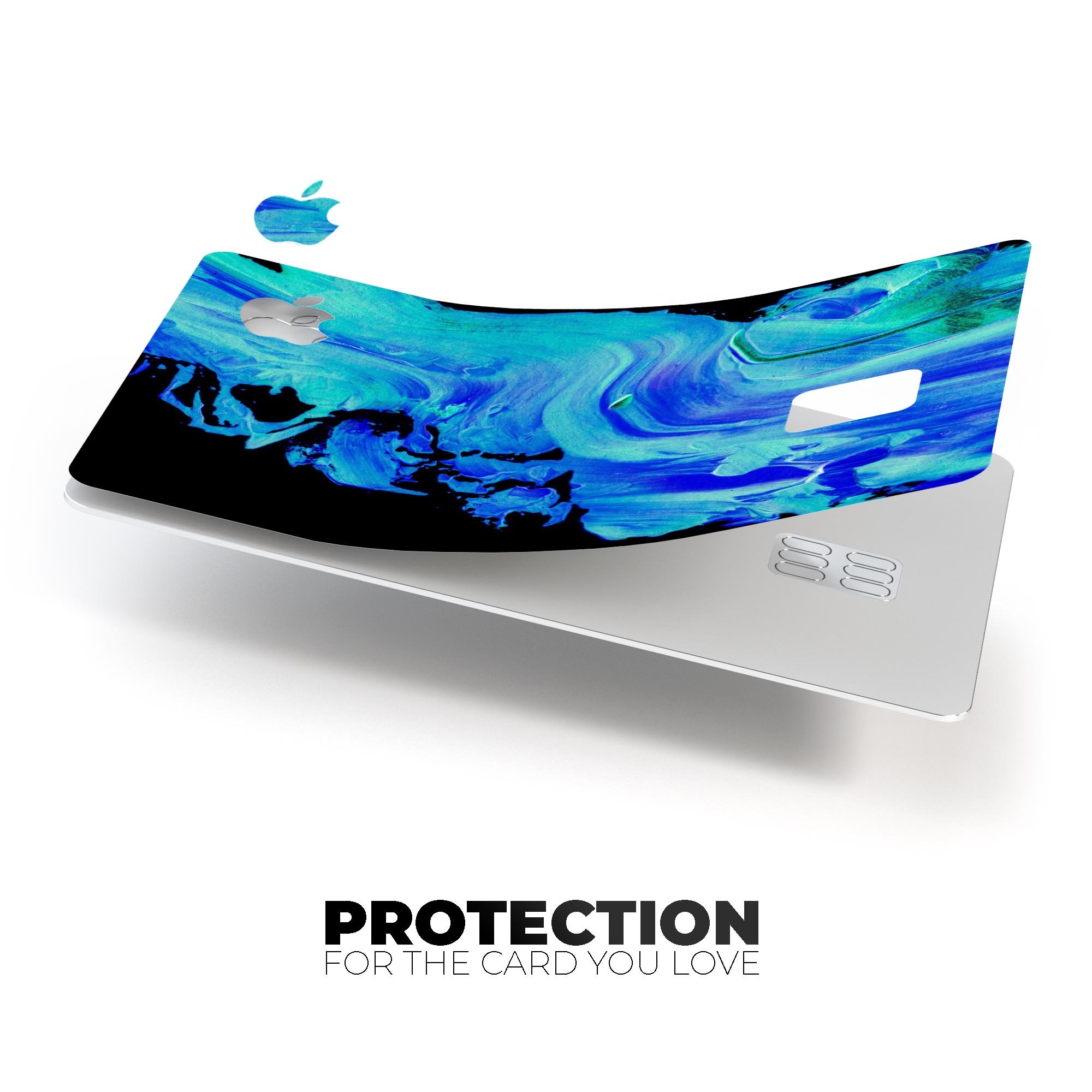 Liquid Abstract Paint V46 skin for Apple Card, showcasing premium vinyl design with glossy and matte finish options.
