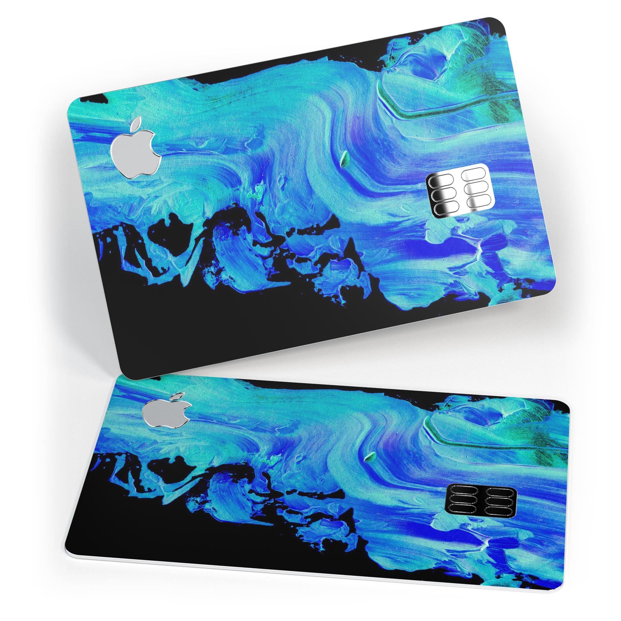 Liquid Abstract Paint V46 skin for Apple Card, showcasing premium vinyl design with glossy and matte finish options.