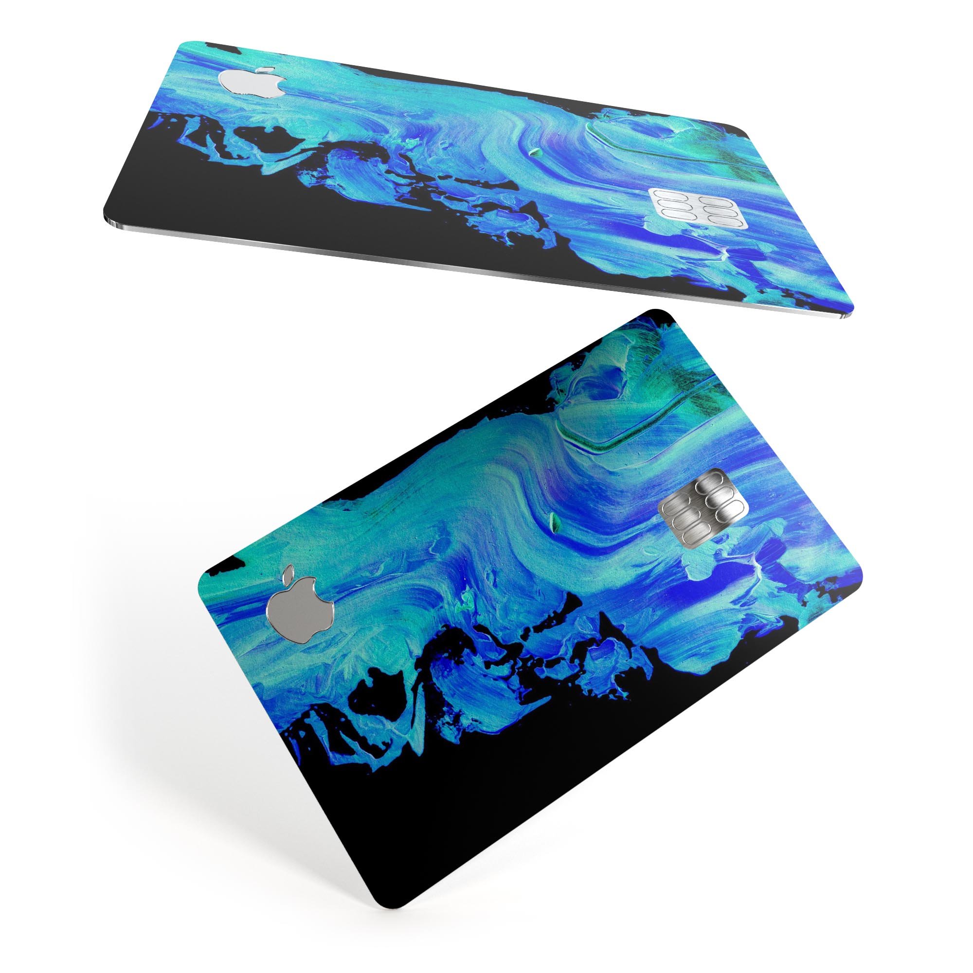 Liquid Abstract Paint V46 skin for Apple Card, showcasing premium vinyl design with glossy and matte finish options.