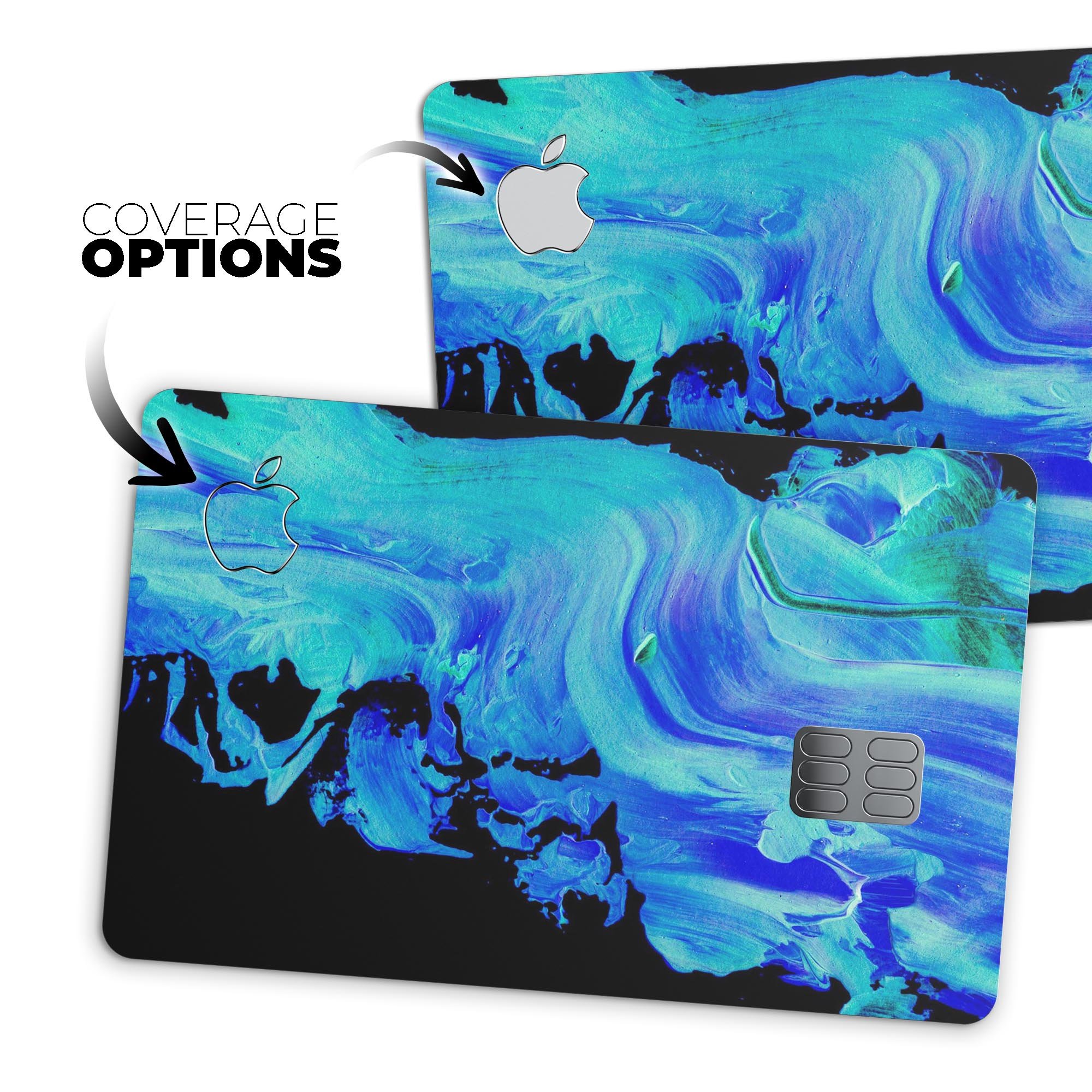 Liquid Abstract Paint V46 skin for Apple Card, showcasing premium vinyl design with glossy and matte finish options.