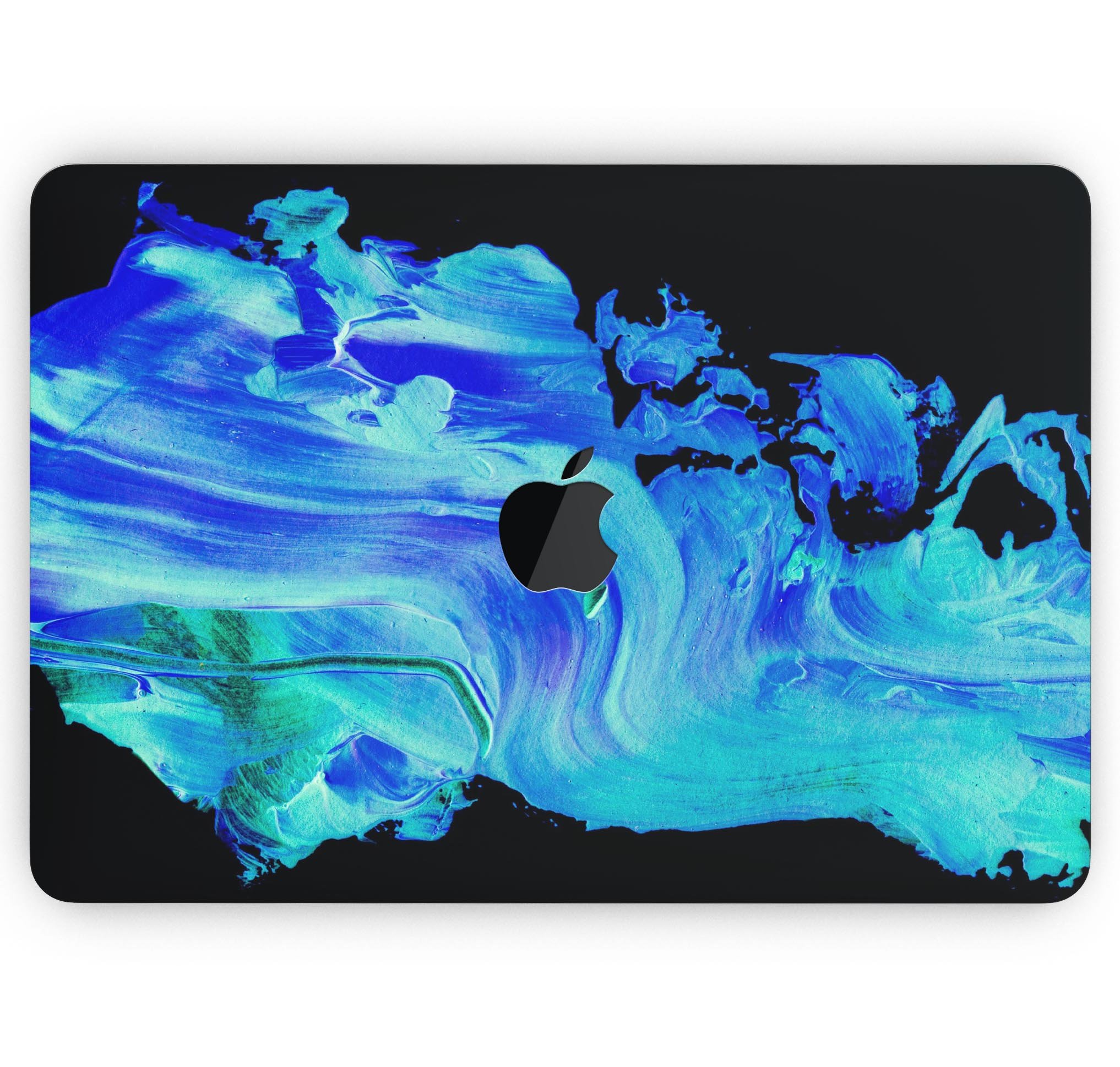 Liquid Abstract Paint V46 skin decal wrap kit for Apple MacBook, showcasing vibrant colors and a sleek design.