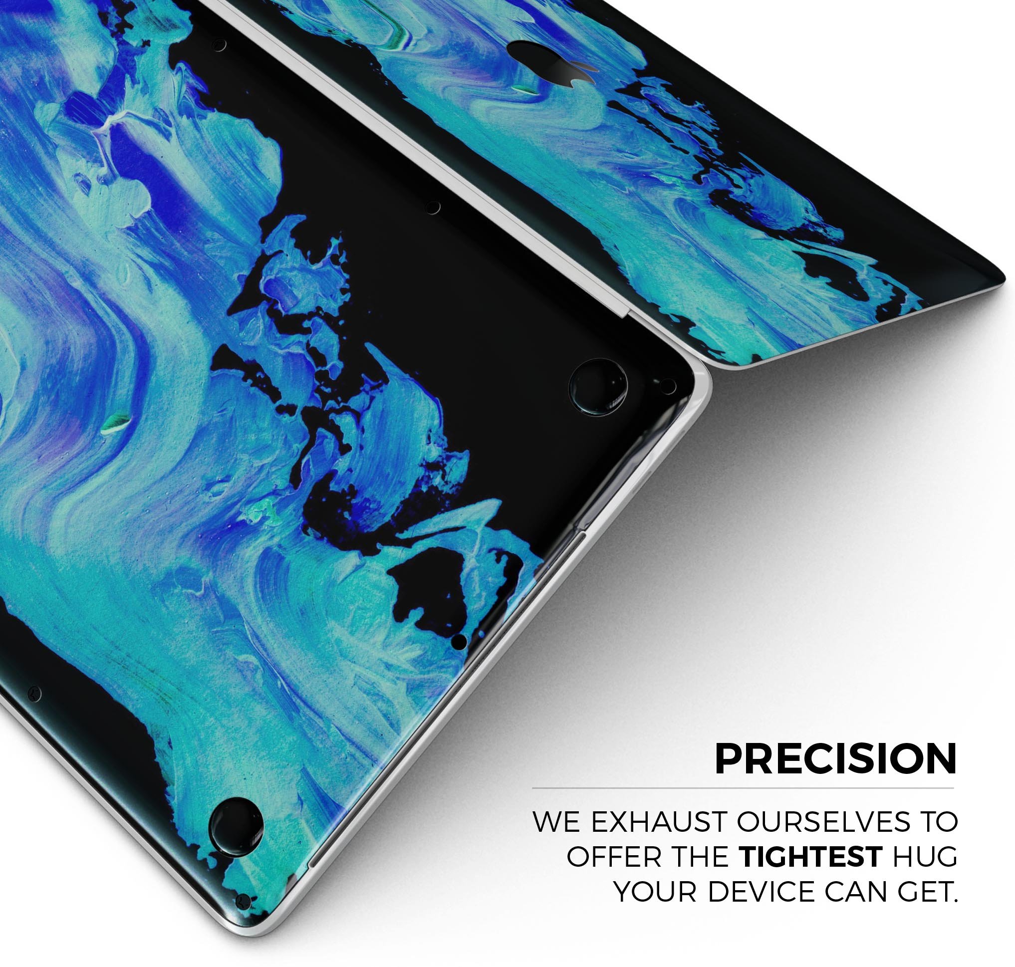 Liquid Abstract Paint V46 skin decal wrap kit for Apple MacBook, showcasing vibrant colors and a sleek design.