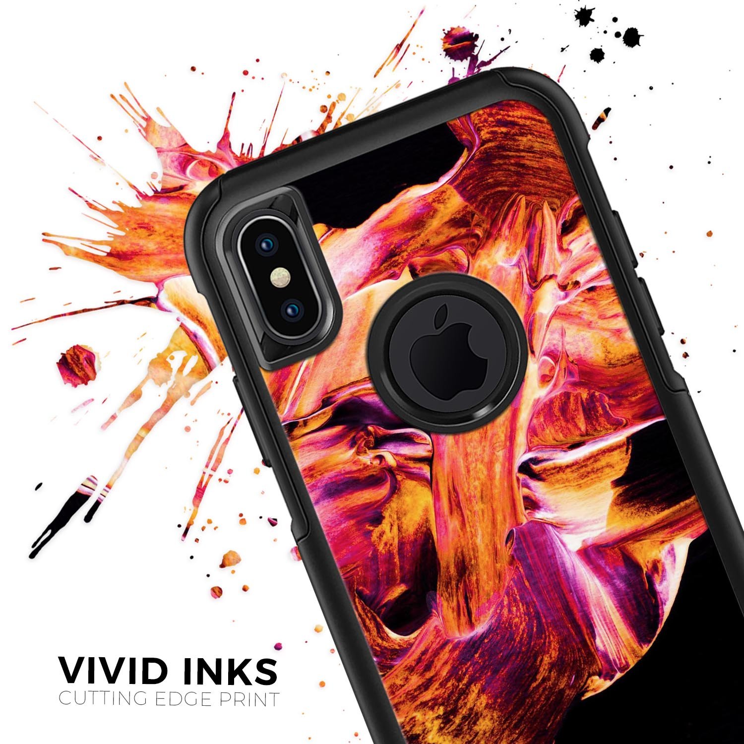 Liquid Abstract Paint V47 Skin Kit for iPhone OtterBox Cases featuring vibrant abstract design and premium 3M materials.