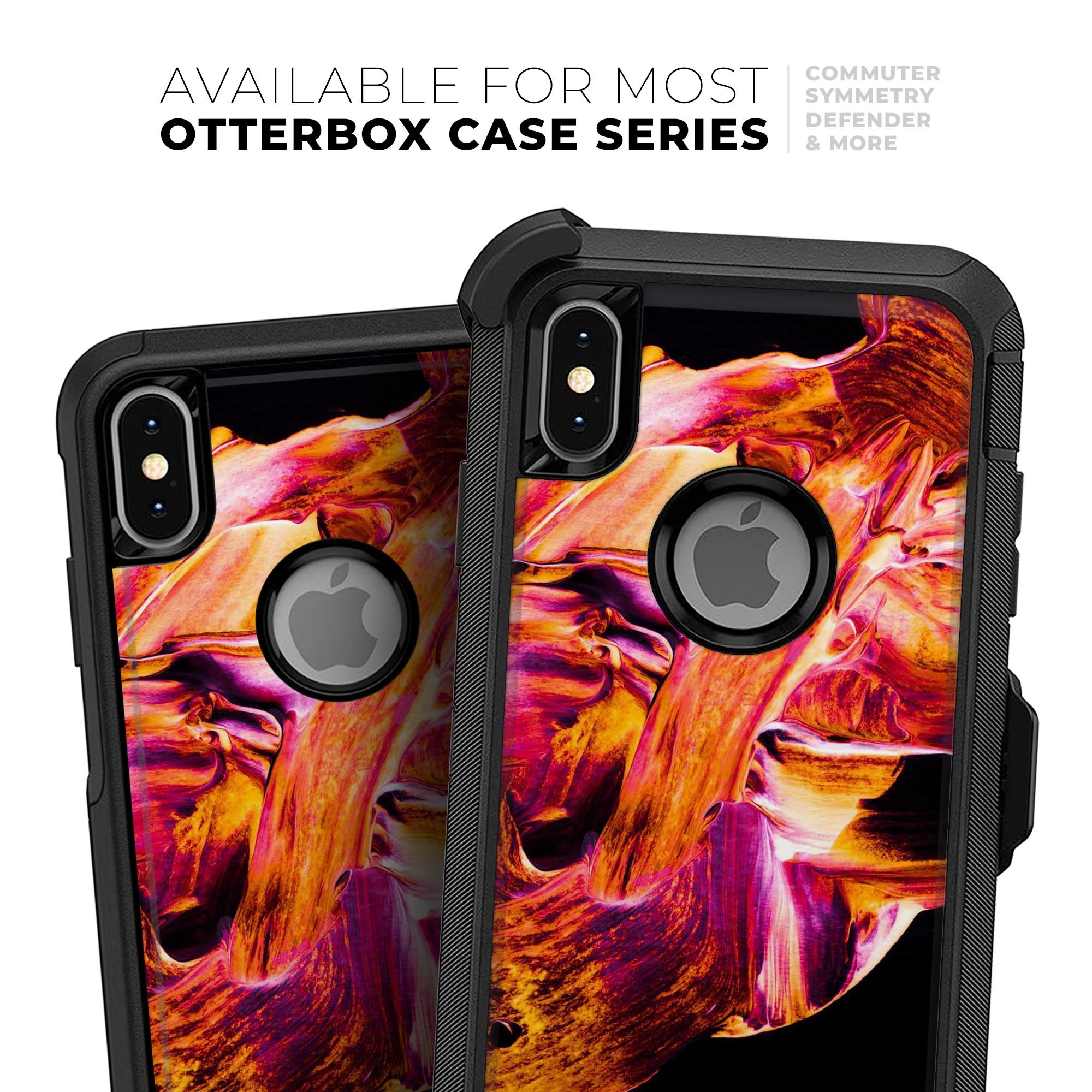 Liquid Abstract Paint V47 Skin Kit for iPhone OtterBox Cases featuring vibrant abstract design and premium 3M materials.