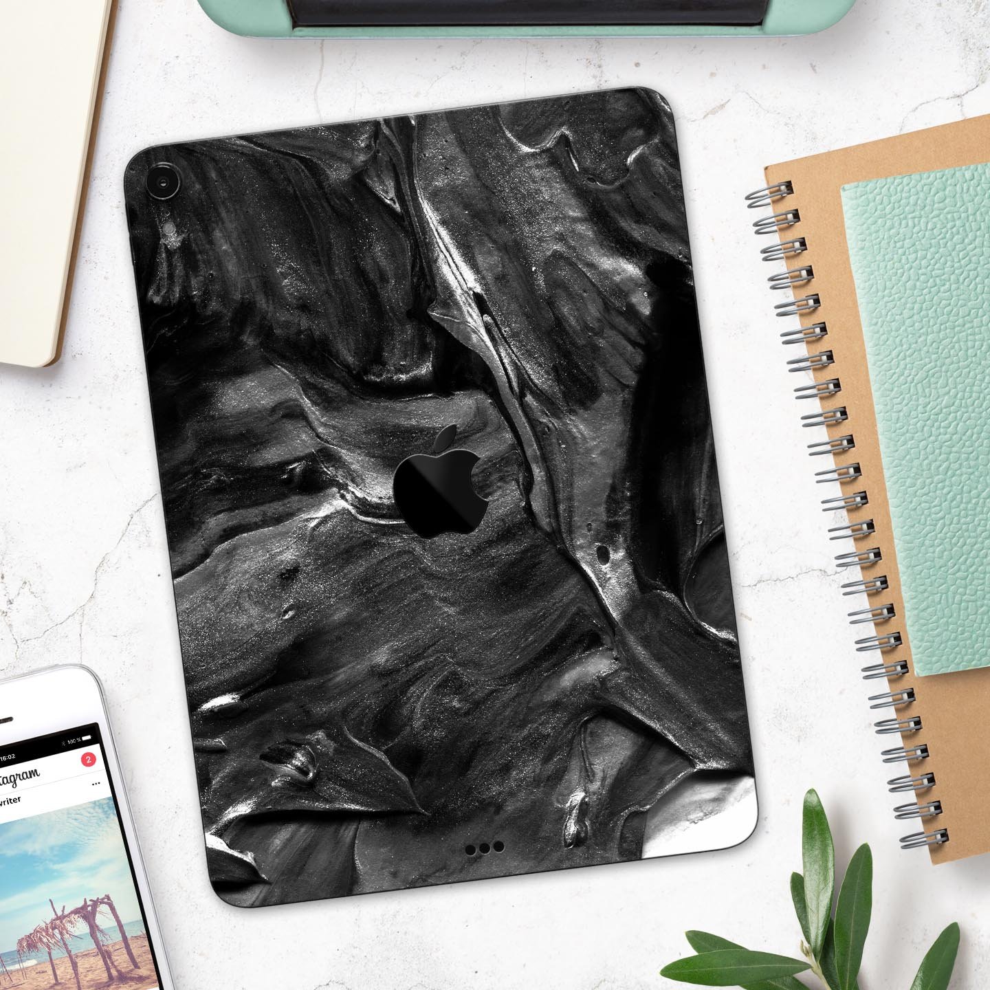 Liquid Abstract Paint V55 full body skin decal for Apple iPad, showcasing vibrant abstract design and premium 3M material.