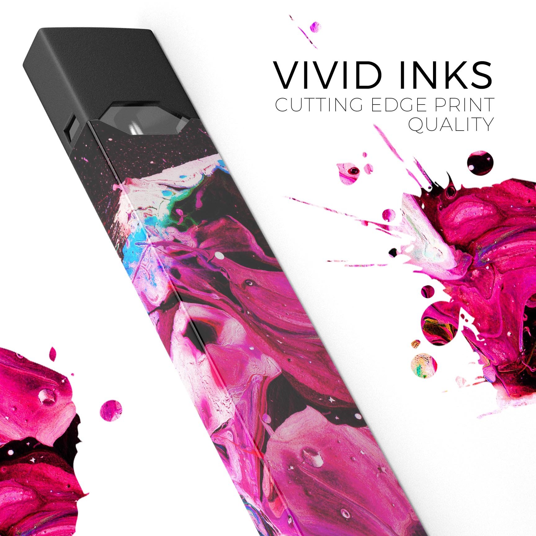 Liquid Abstract Paint V5 skin-wrap sticker designed for JUUL vaping device, showcasing vibrant colors and a sleek design.