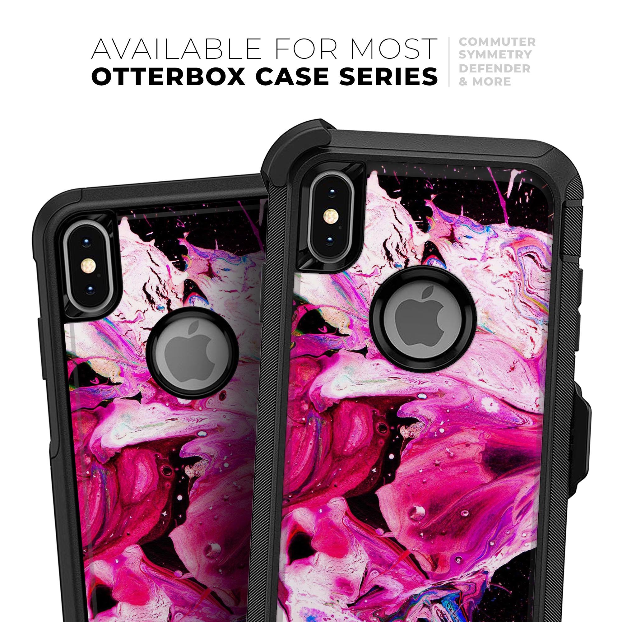 Liquid Abstract Paint V5 Skin Kit for iPhone OtterBox Cases featuring vibrant abstract design and premium 3M materials.