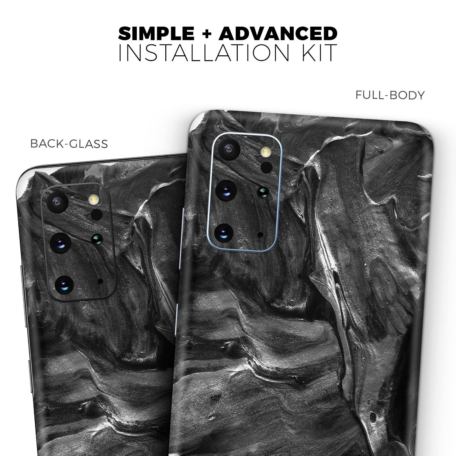 Liquid Abstract Paint V55 skin for Samsung Galaxy S-Series, showcasing vibrant colors and a sleek design, perfect for personalizing your device.