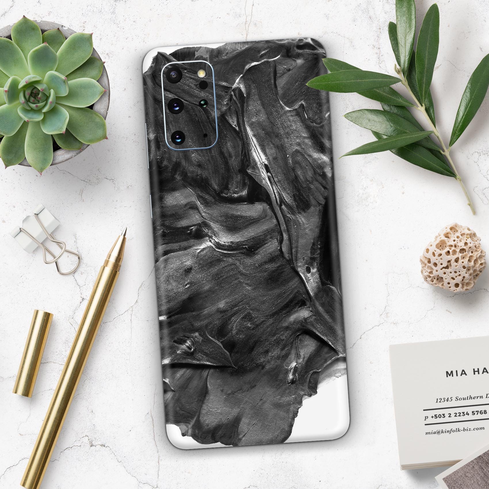 Liquid Abstract Paint V55 skin for Samsung Galaxy S-Series, showcasing vibrant colors and a sleek design, perfect for personalizing your device.