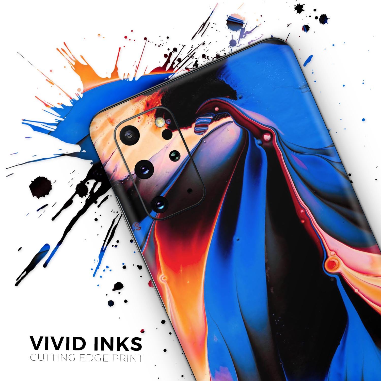 Liquid Abstract Paint V51 skin for Samsung Galaxy S-Series, showcasing vibrant design and premium vinyl material.